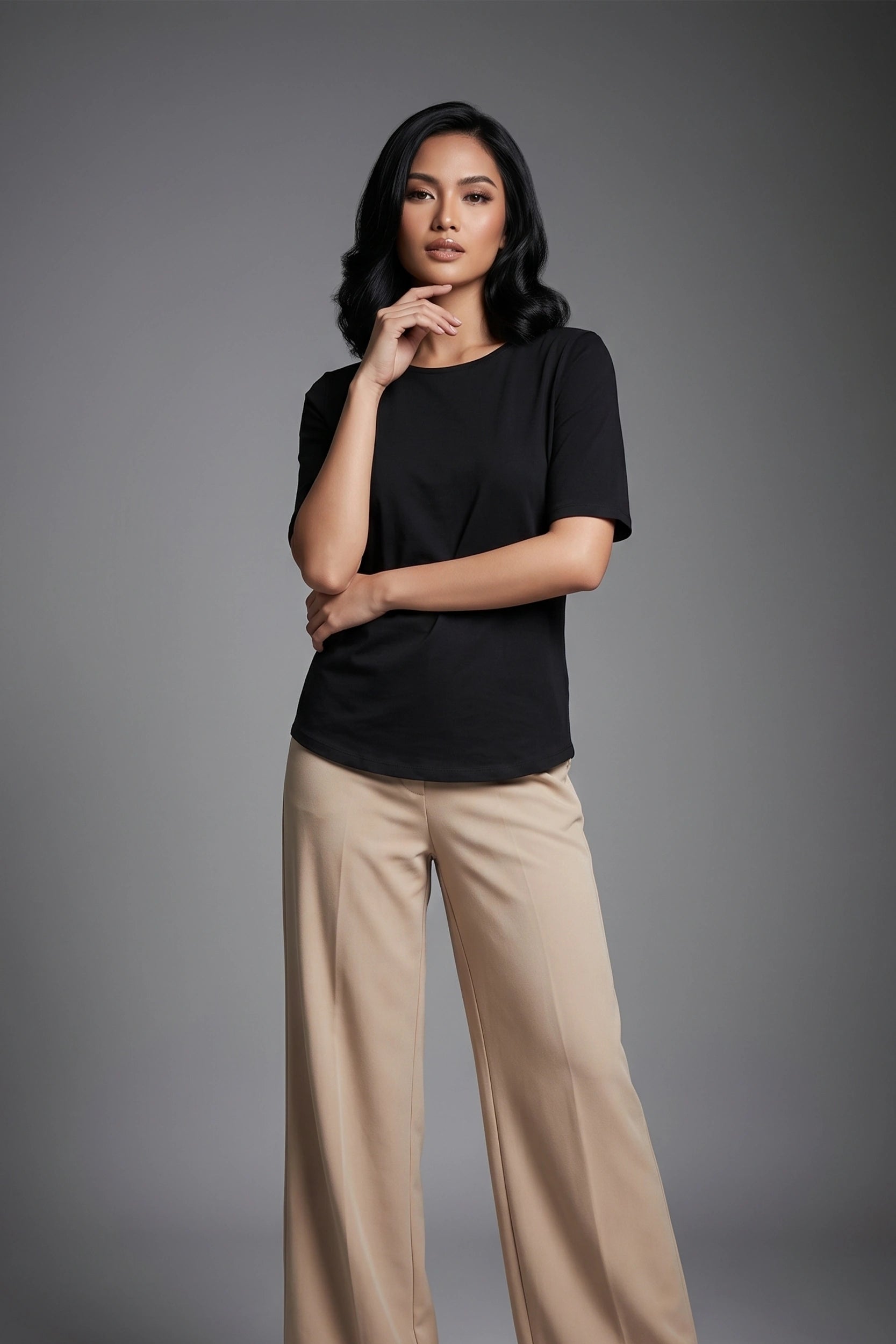 Basic 3/4 Sleeve Top for Women - Casual Everyday Wear