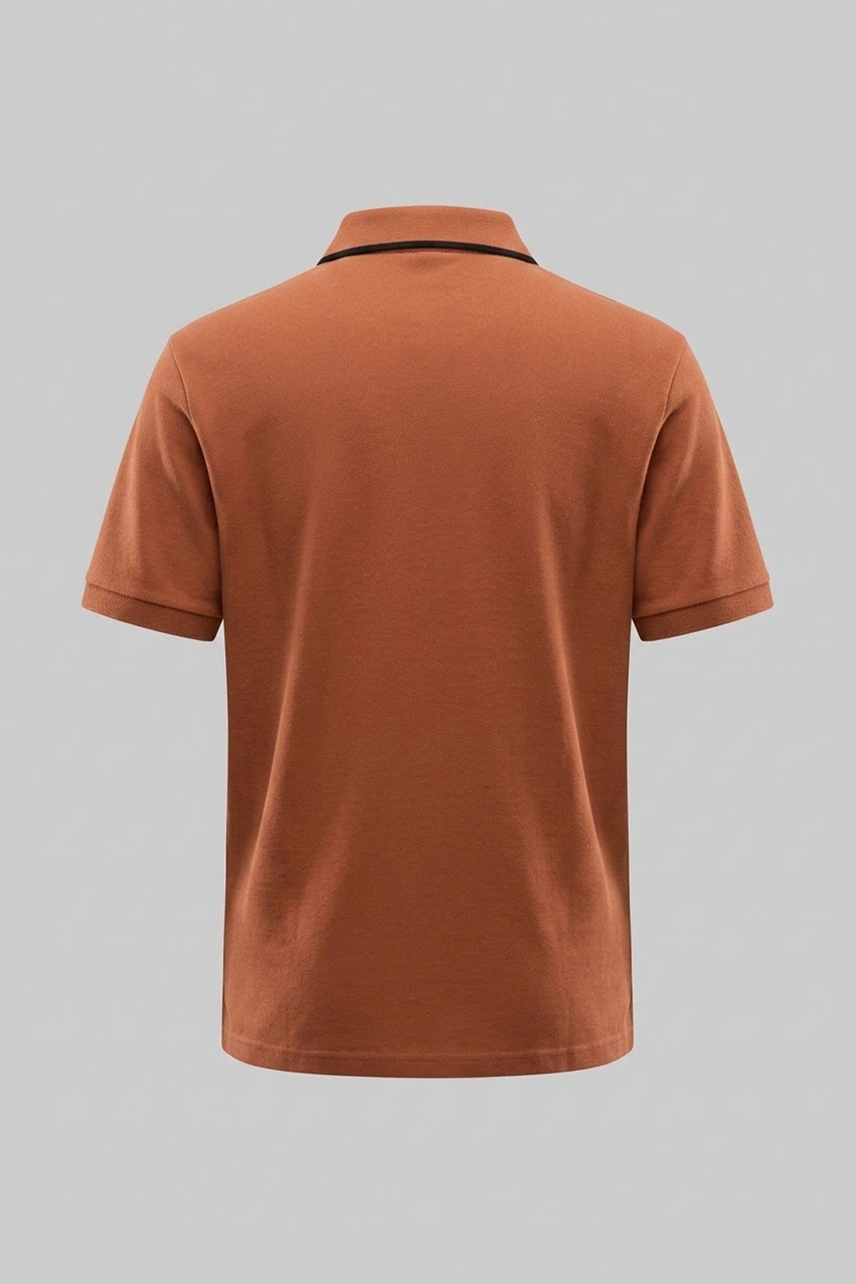 Classic Polo Shirt with Lined Collar for Men - Cotton