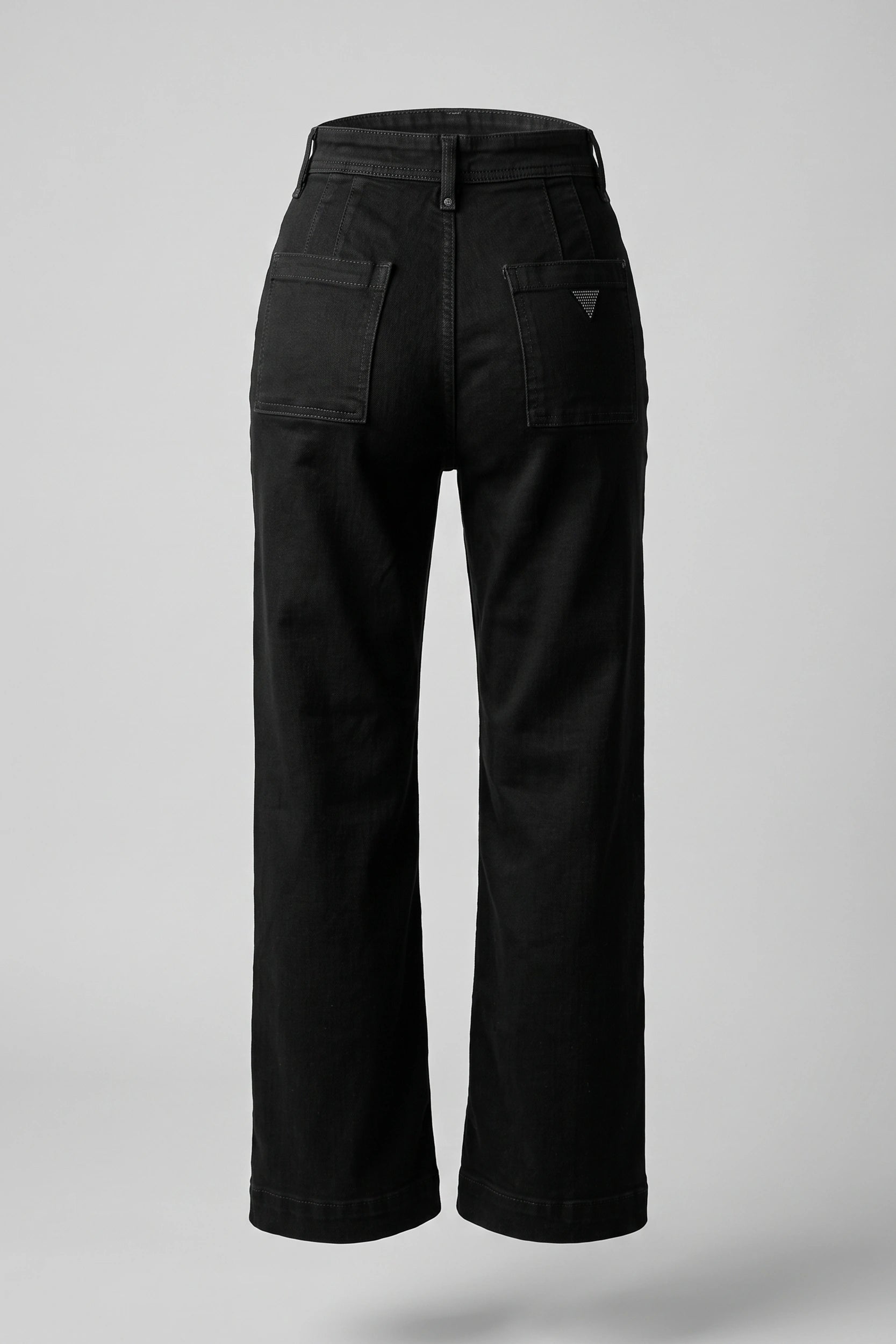 Relaxed Super High Rise Wide Leg Denim Pants Women Black