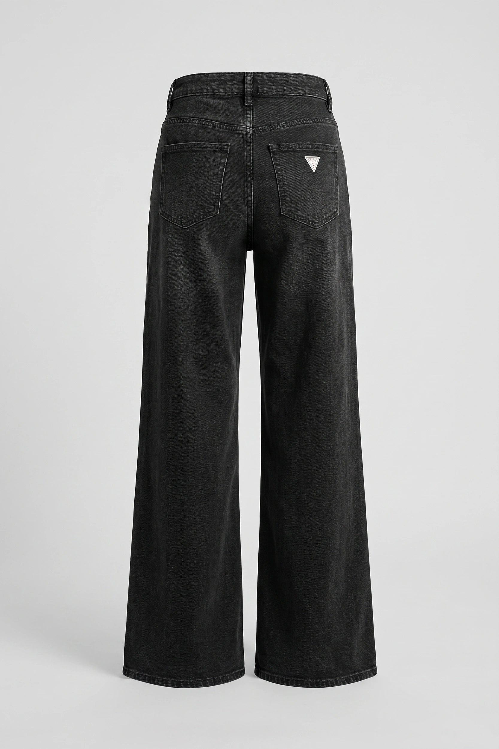 Slim Hip Wide Leg Denim Pants Women Black High Rise
