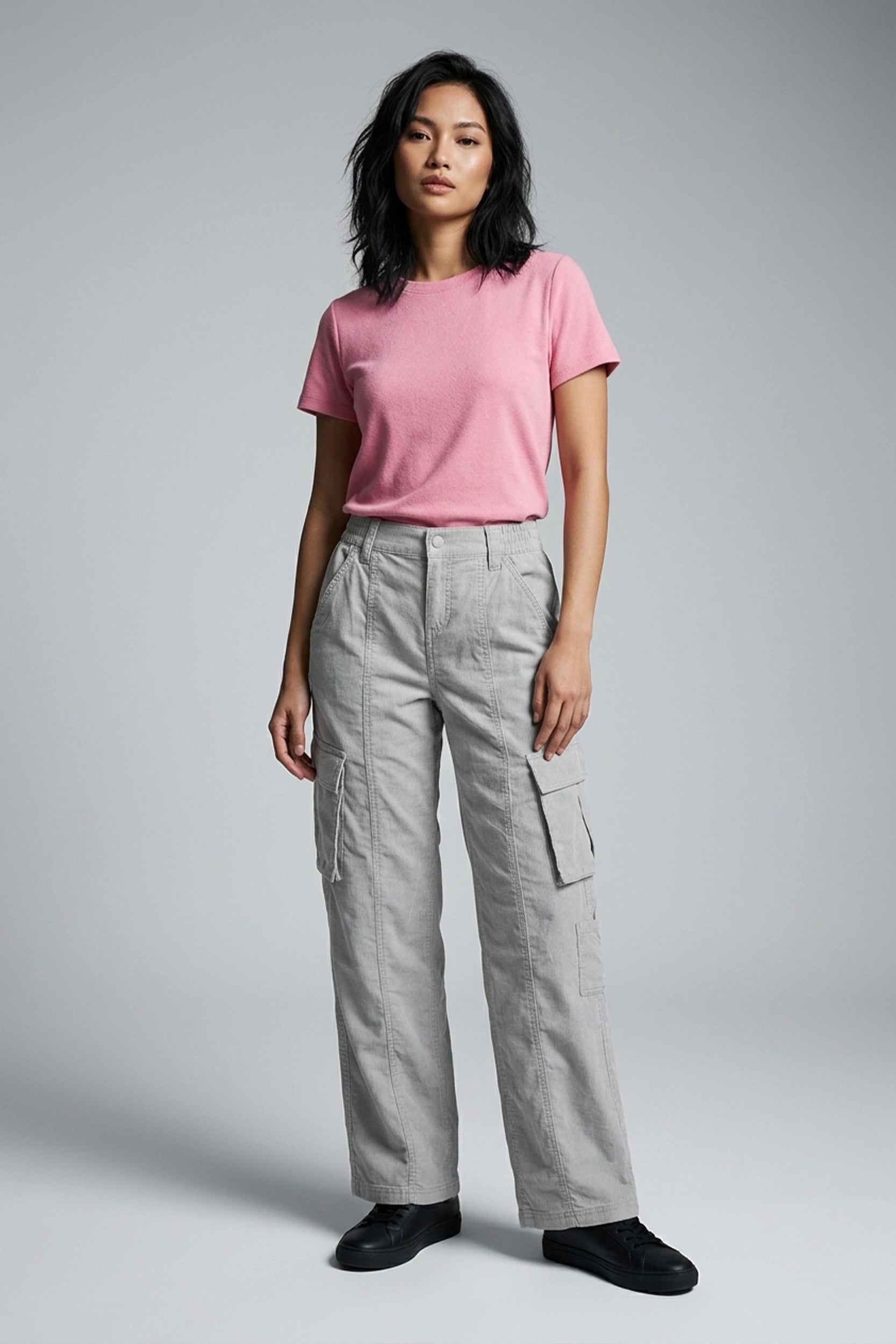 High Rise 5 Pocket Soft Cargo Pants Women Casual