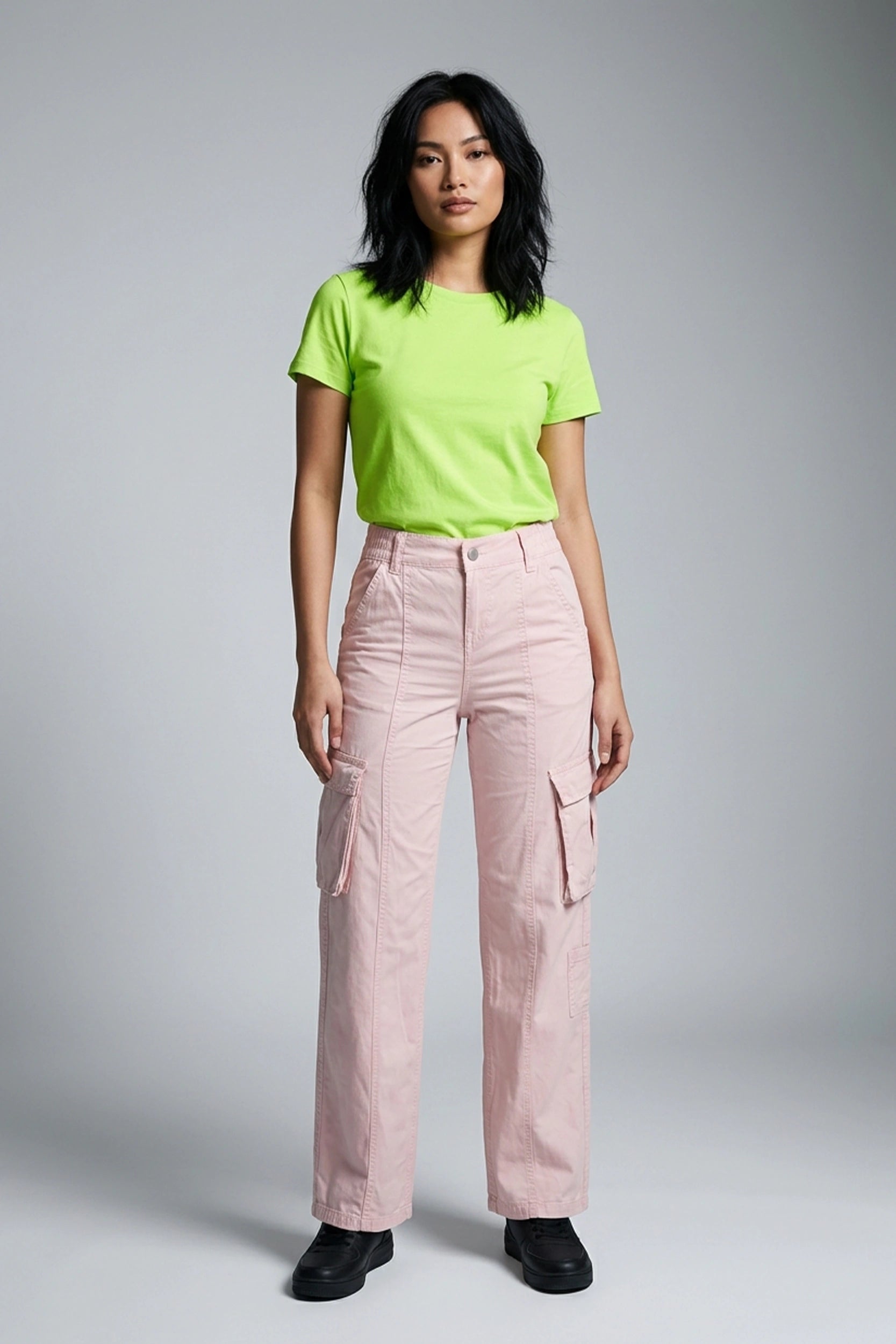 High Rise 5 Pocket Soft Cargo Pants Women Casual