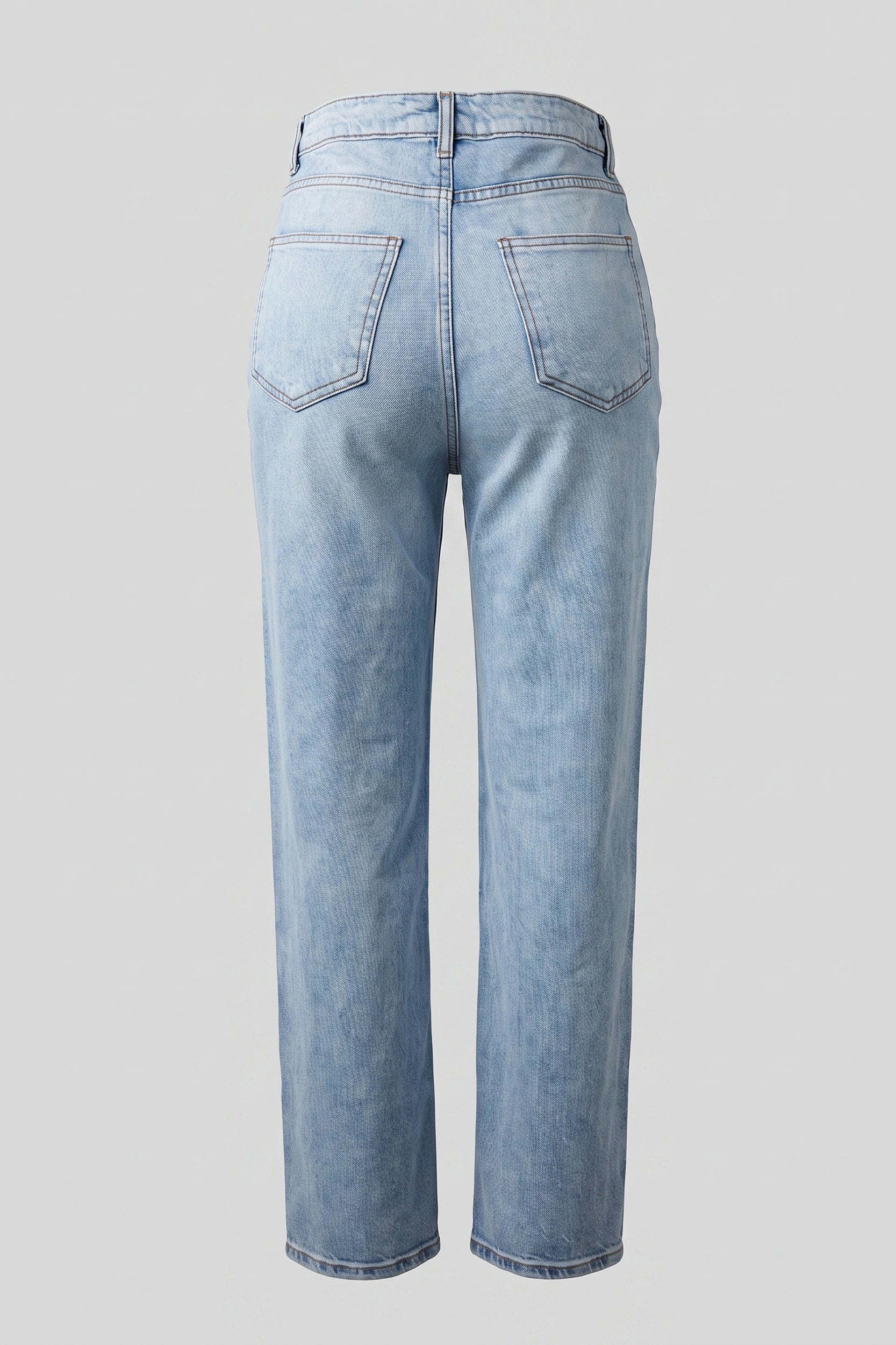 High Rise Wide Leg Jeans Women Marble Light Blue Denim