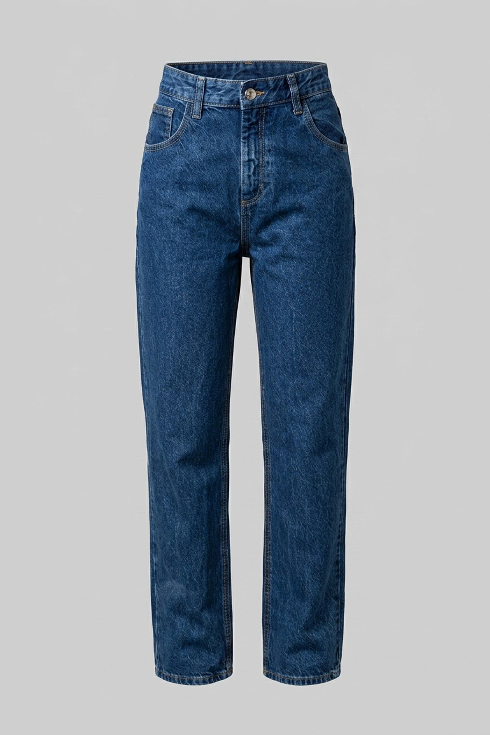 High Rise Mom Jeans Women Marble Blue Relaxed Denim