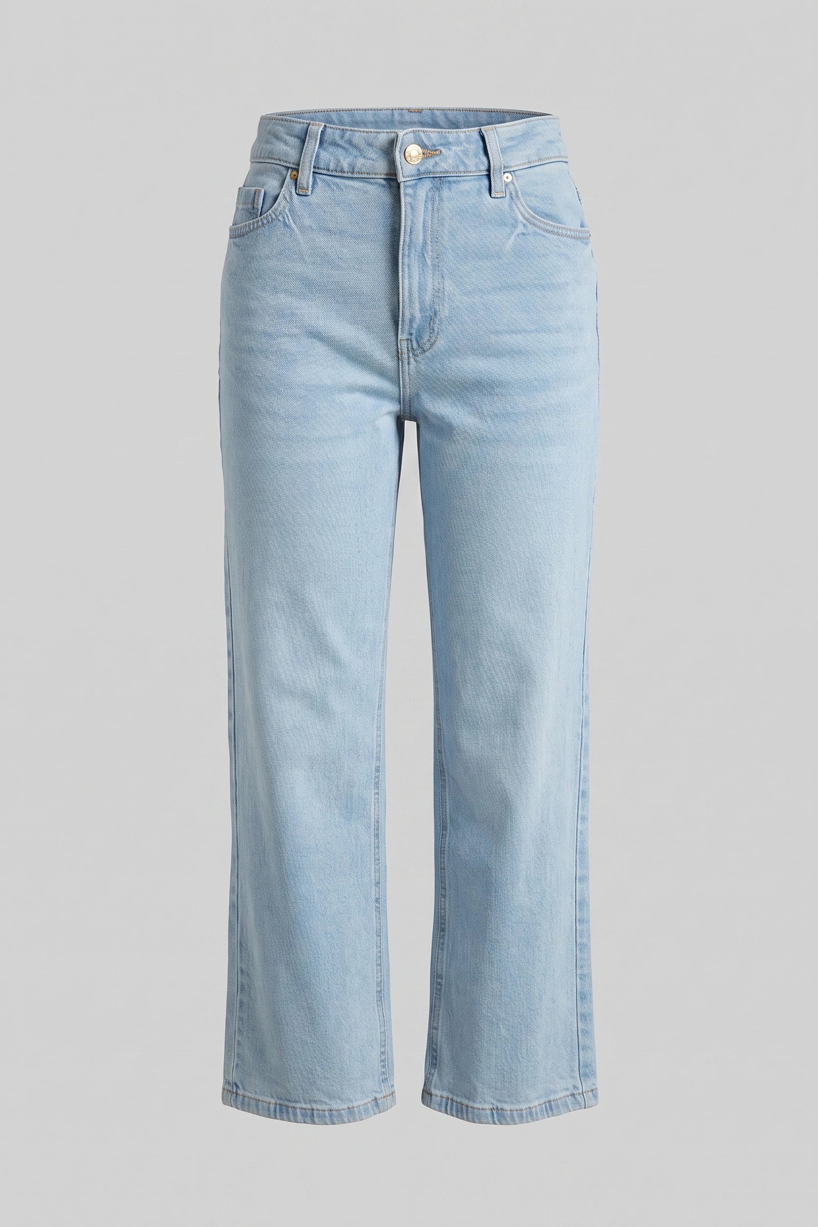 High Rise Straight Cut Pants Women Denim