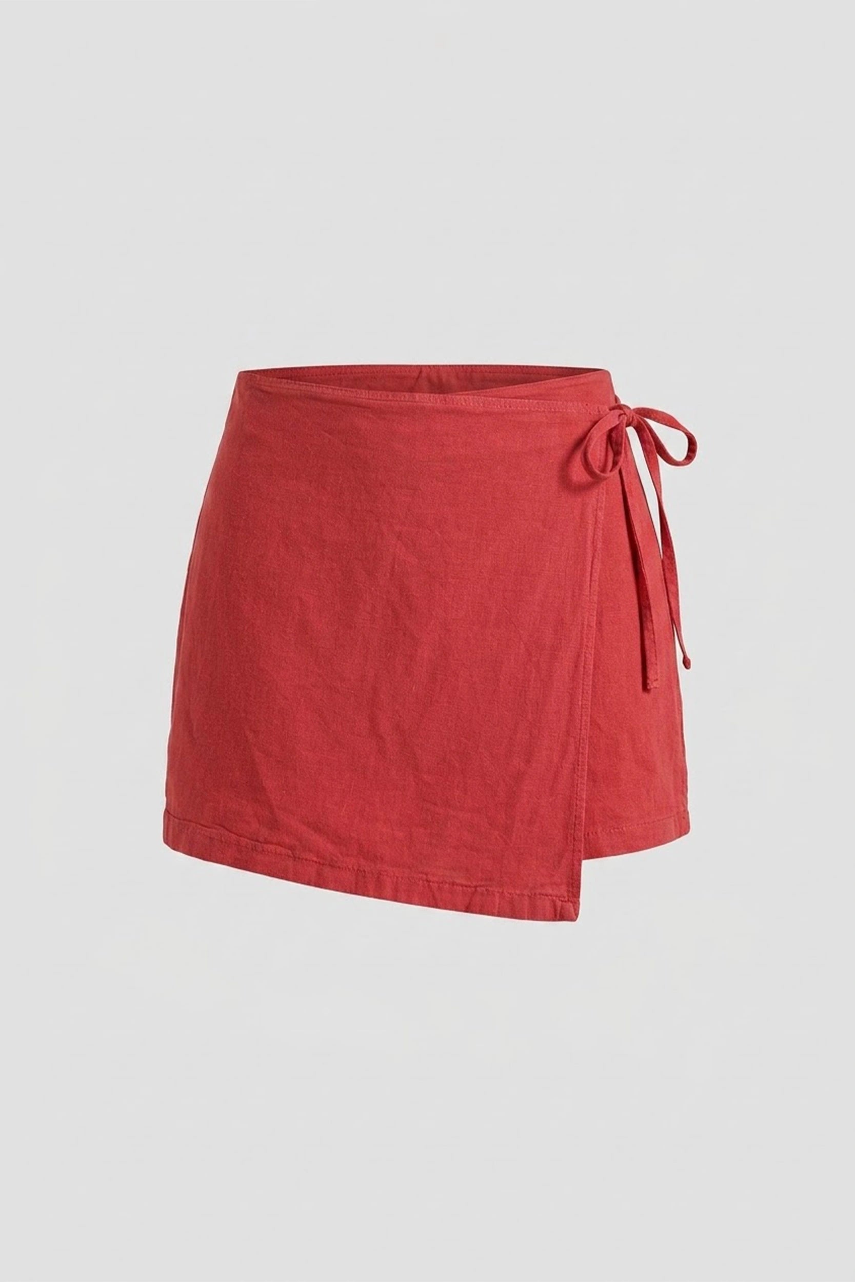 High Rise Skort with Side Ribbon Women Casual Skirt