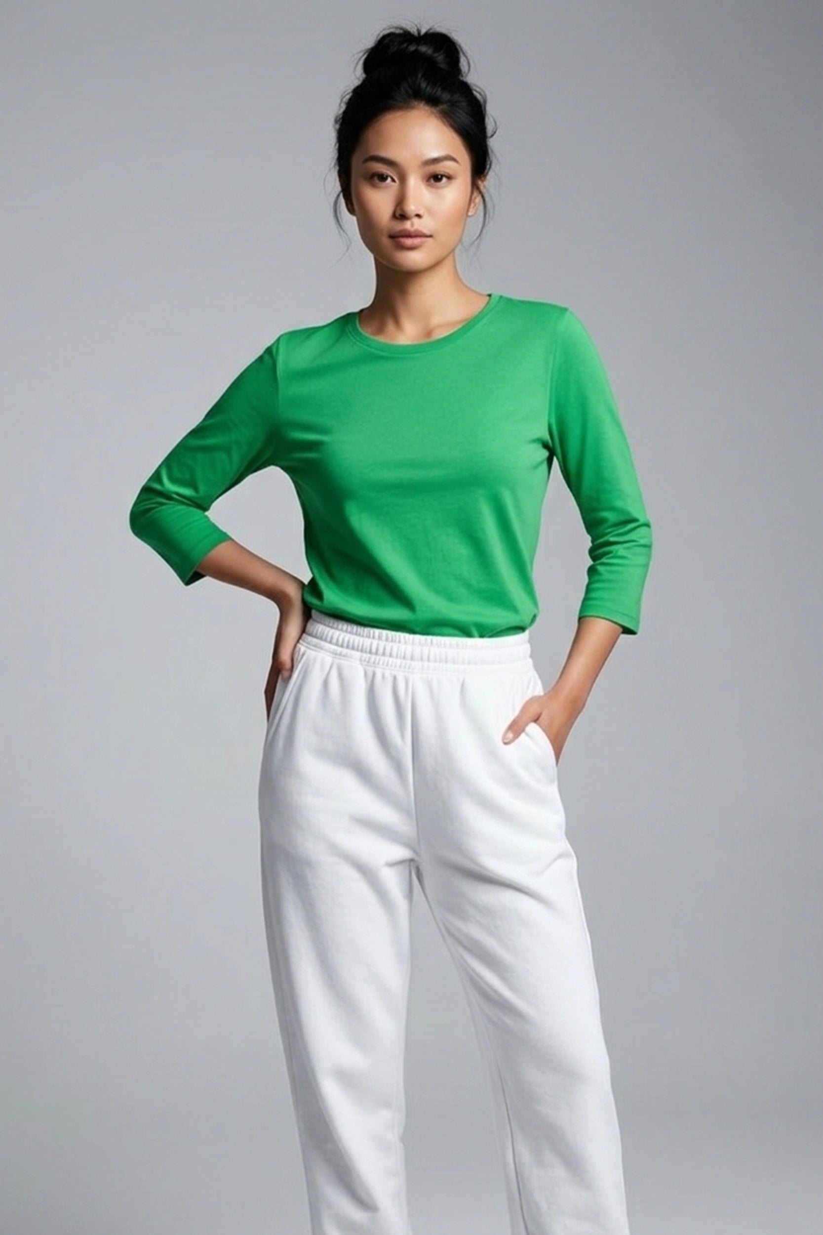 Ladies 3/4 Sleeve Top - Casual Everyday Breathable Wear
