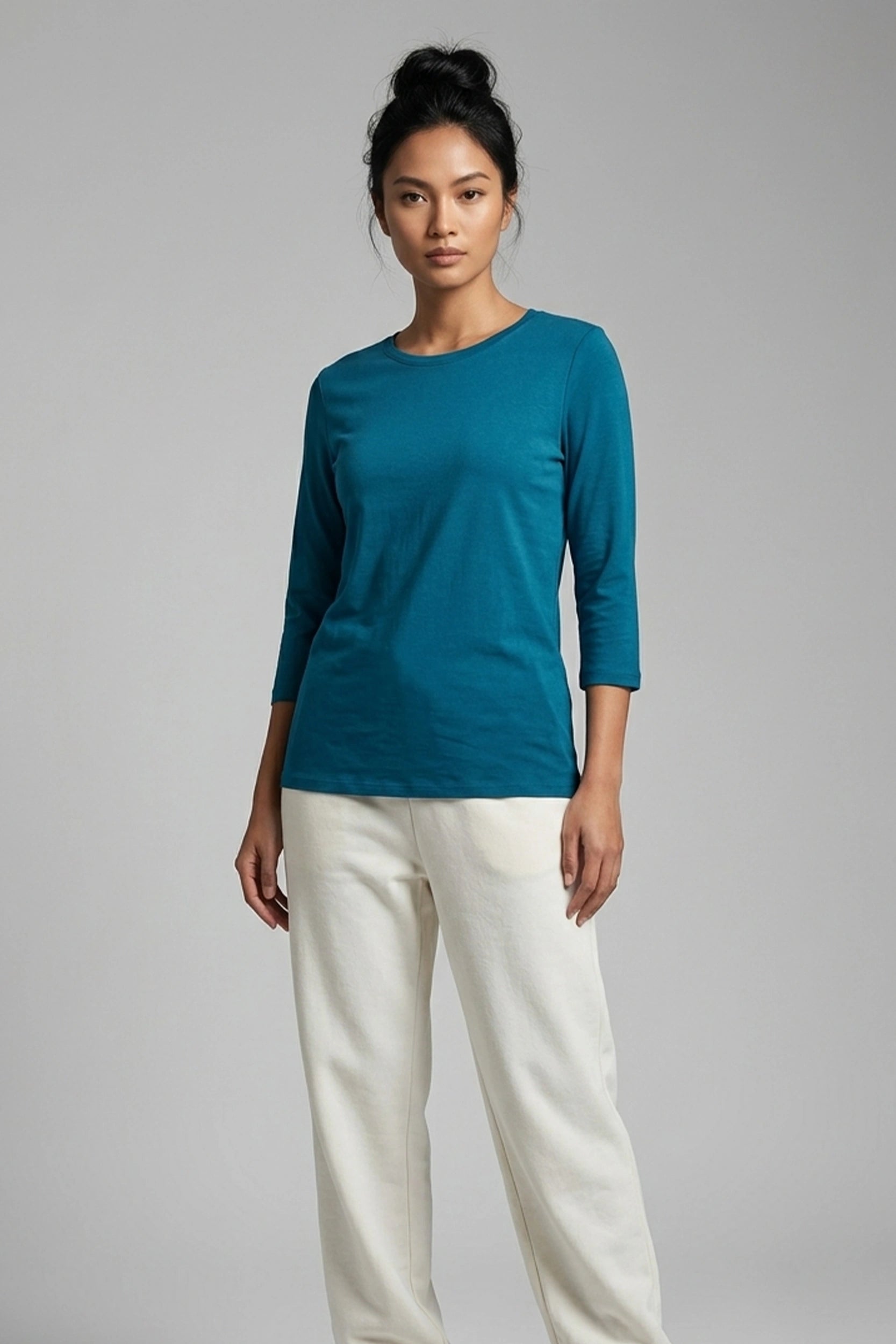 Ladies 3/4 Sleeve Top - Casual Everyday Breathable Wear