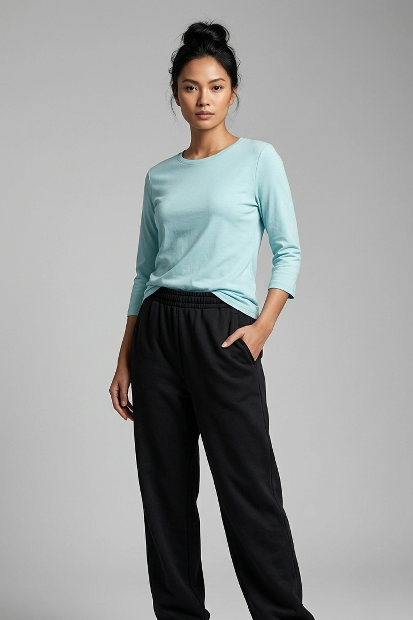 Ladies 3/4 Sleeve Top - Casual Everyday Breathable Wear