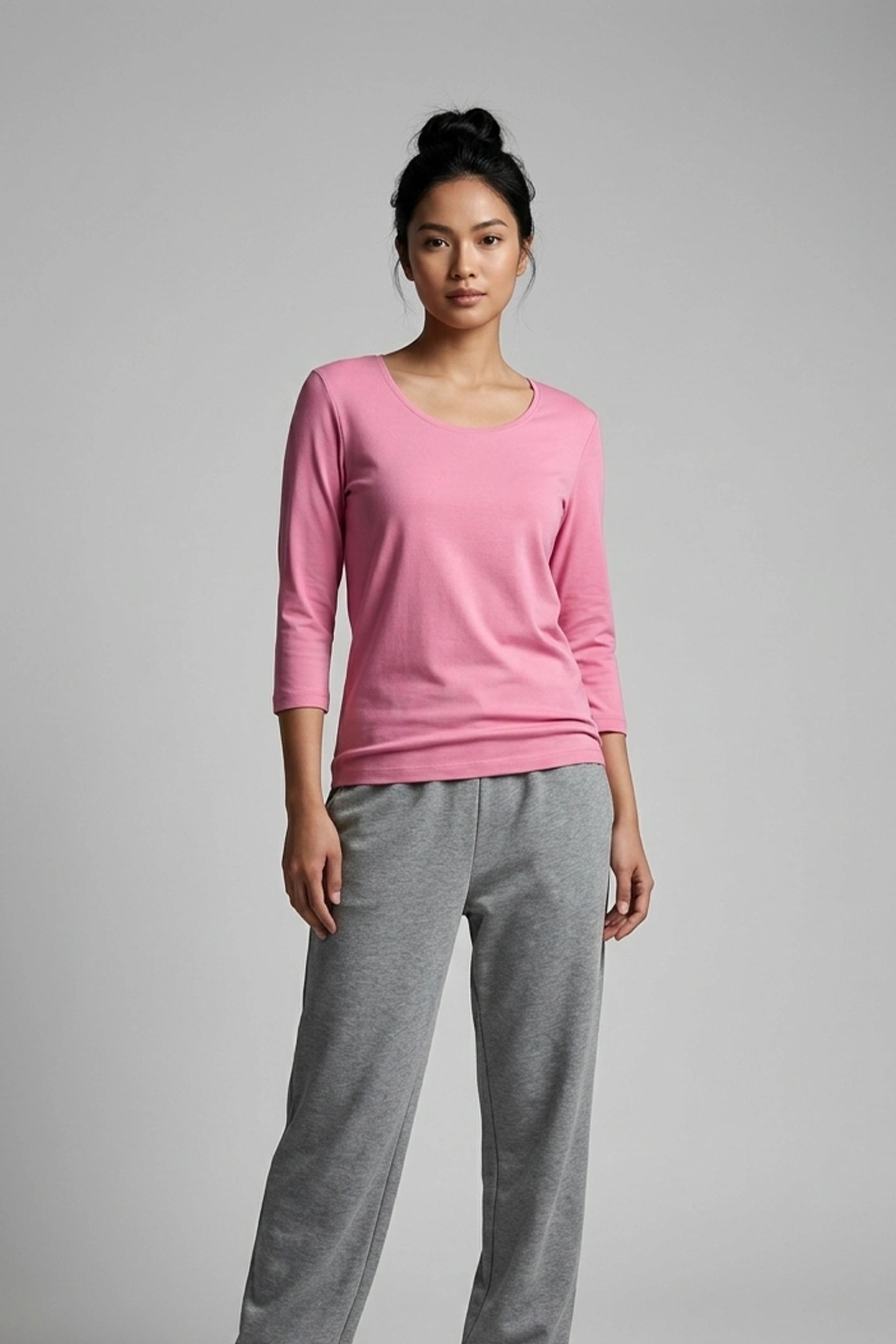 Ladies 3/4 Sleeve Top - Casual Everyday Breathable Wear
