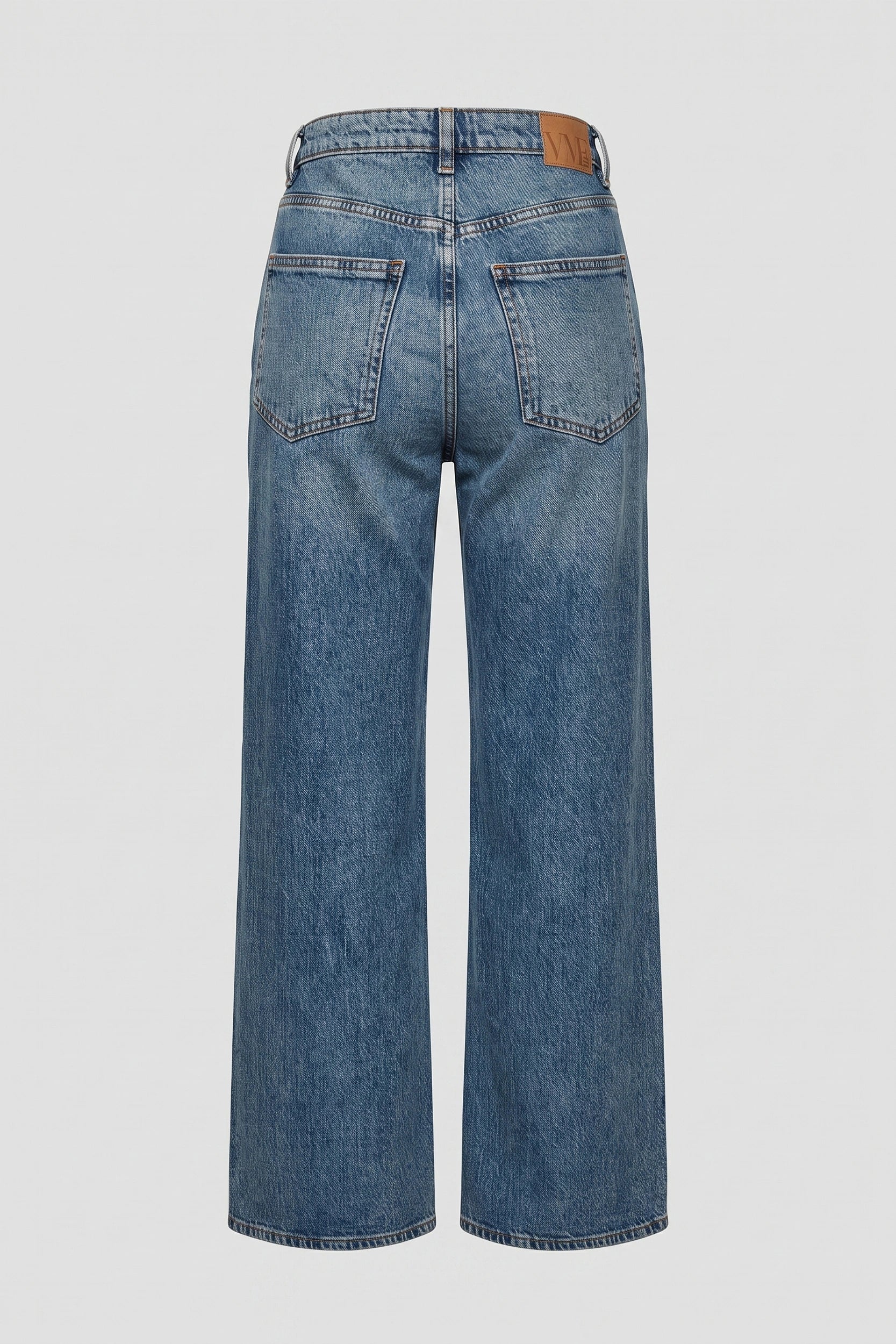 Ladies Straight Cut High Rise Denim Jeans