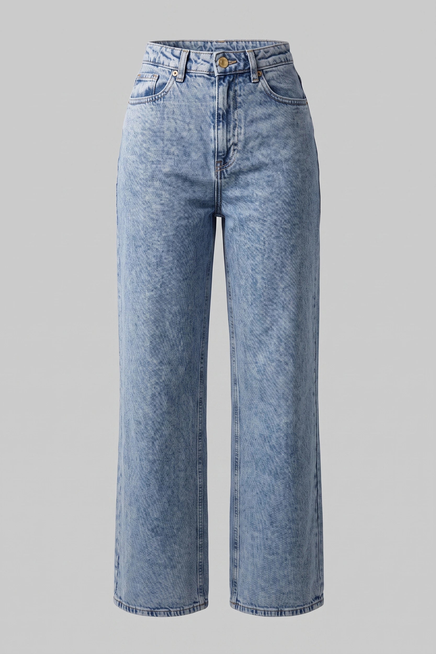 Ladies Straight Cut High Rise Denim Jeans
