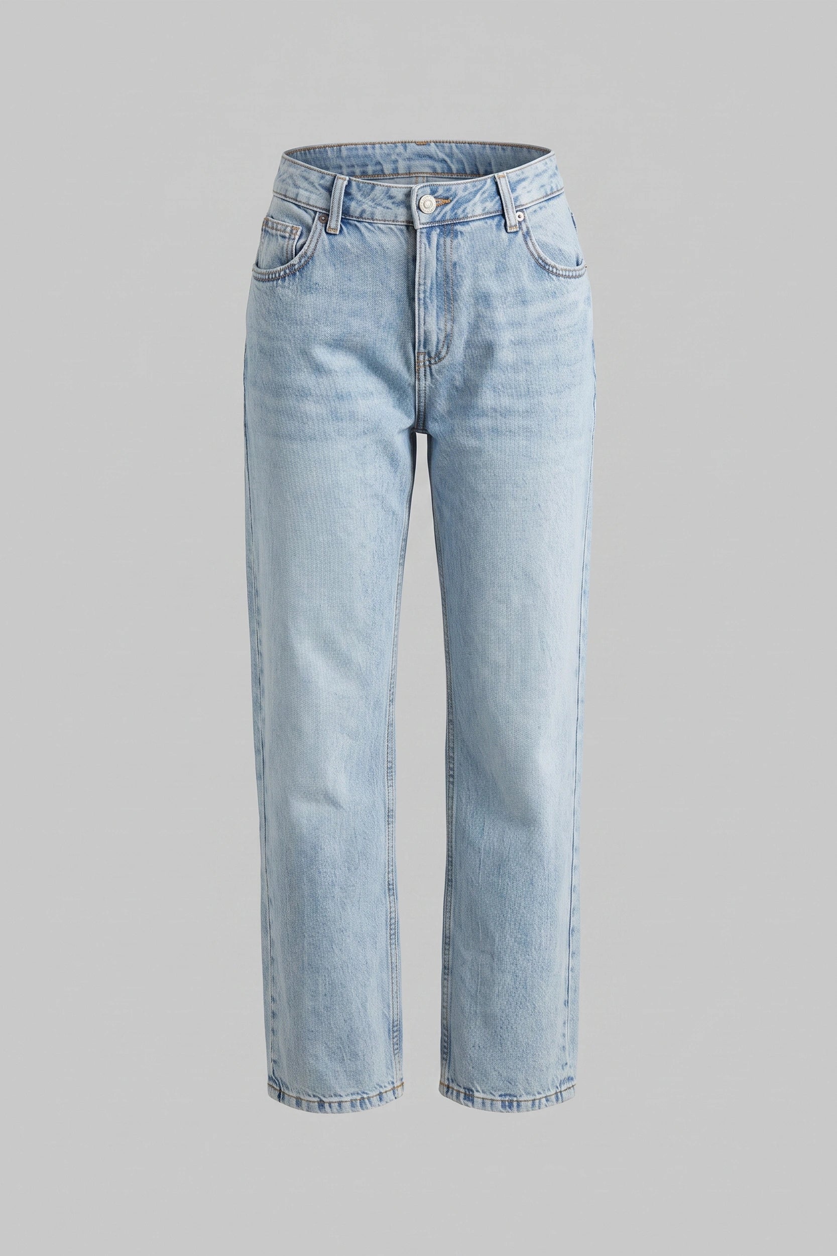 Ladies Straight Cut Mid Rise Denim Jeans