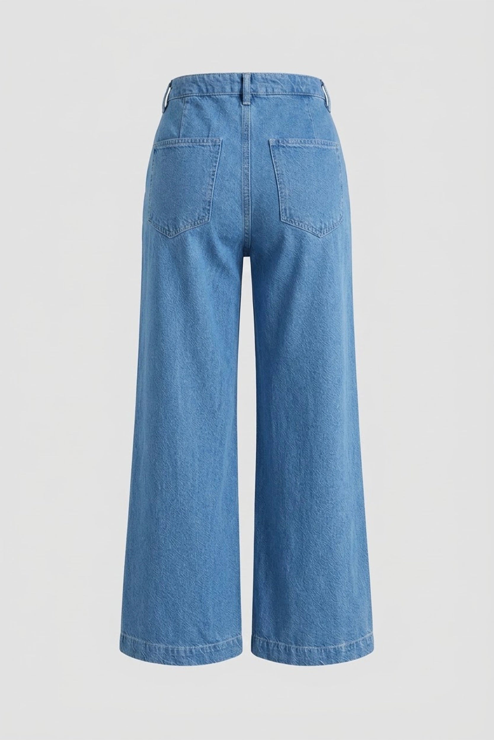 Ladies Wide Leg High Rise Jeans - Relaxed Comfort Fit
