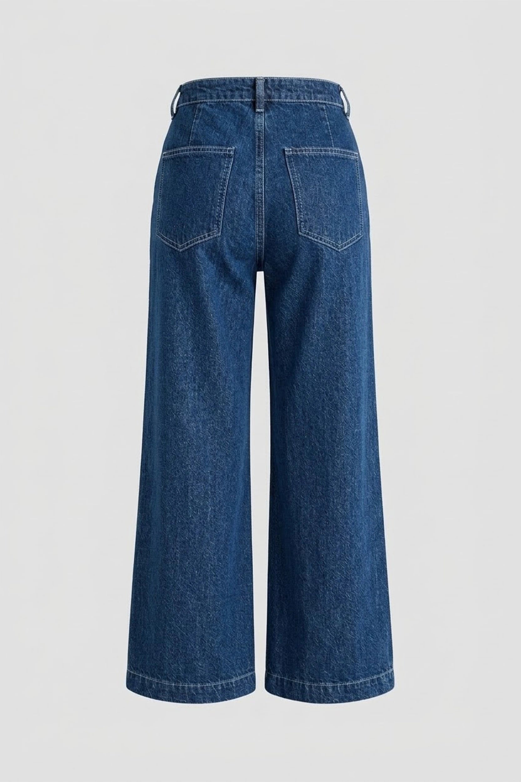 Ladies Wide Leg High Rise Jeans - Relaxed Comfort Fit