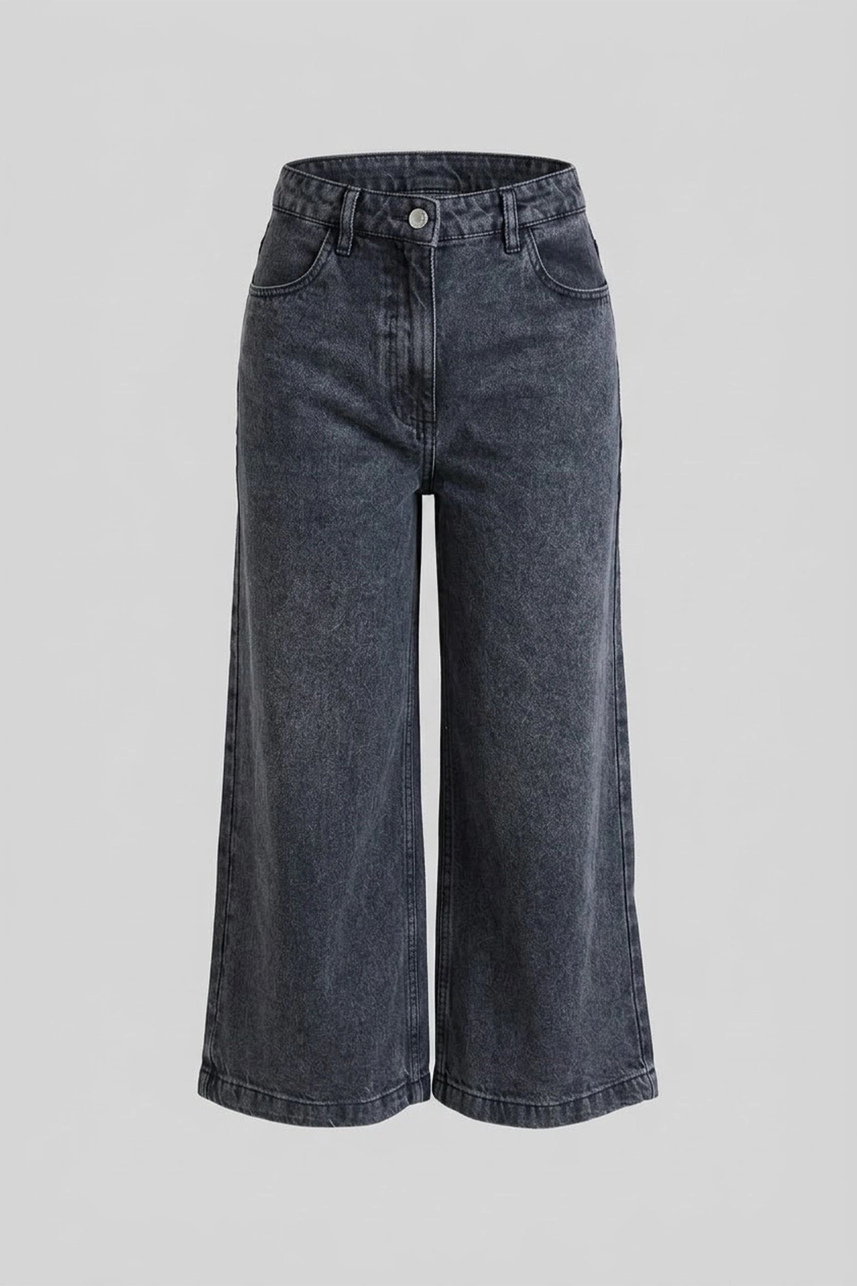 Ladies Wide Leg High Rise Jeans - Relaxed Comfort Fit
