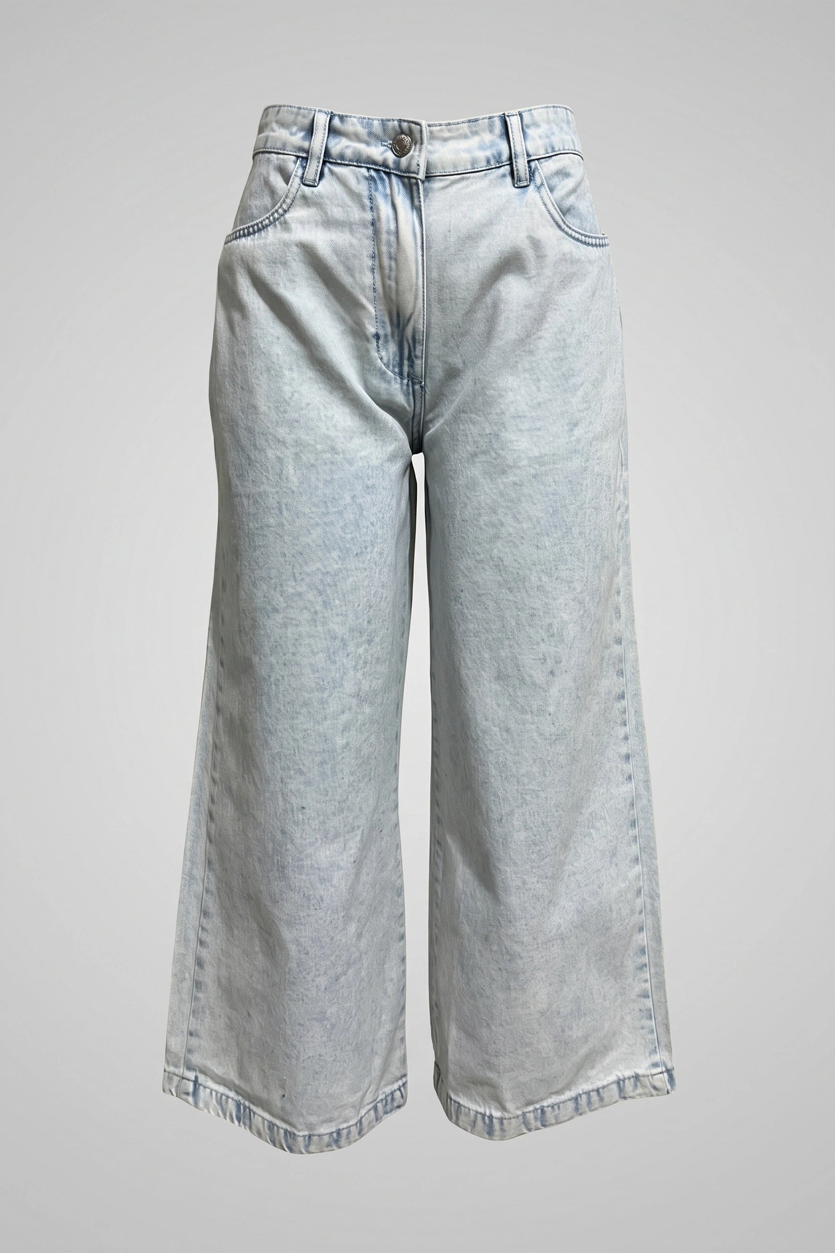 Ladies Wide Leg High Rise Jeans - Relaxed Comfort Fit