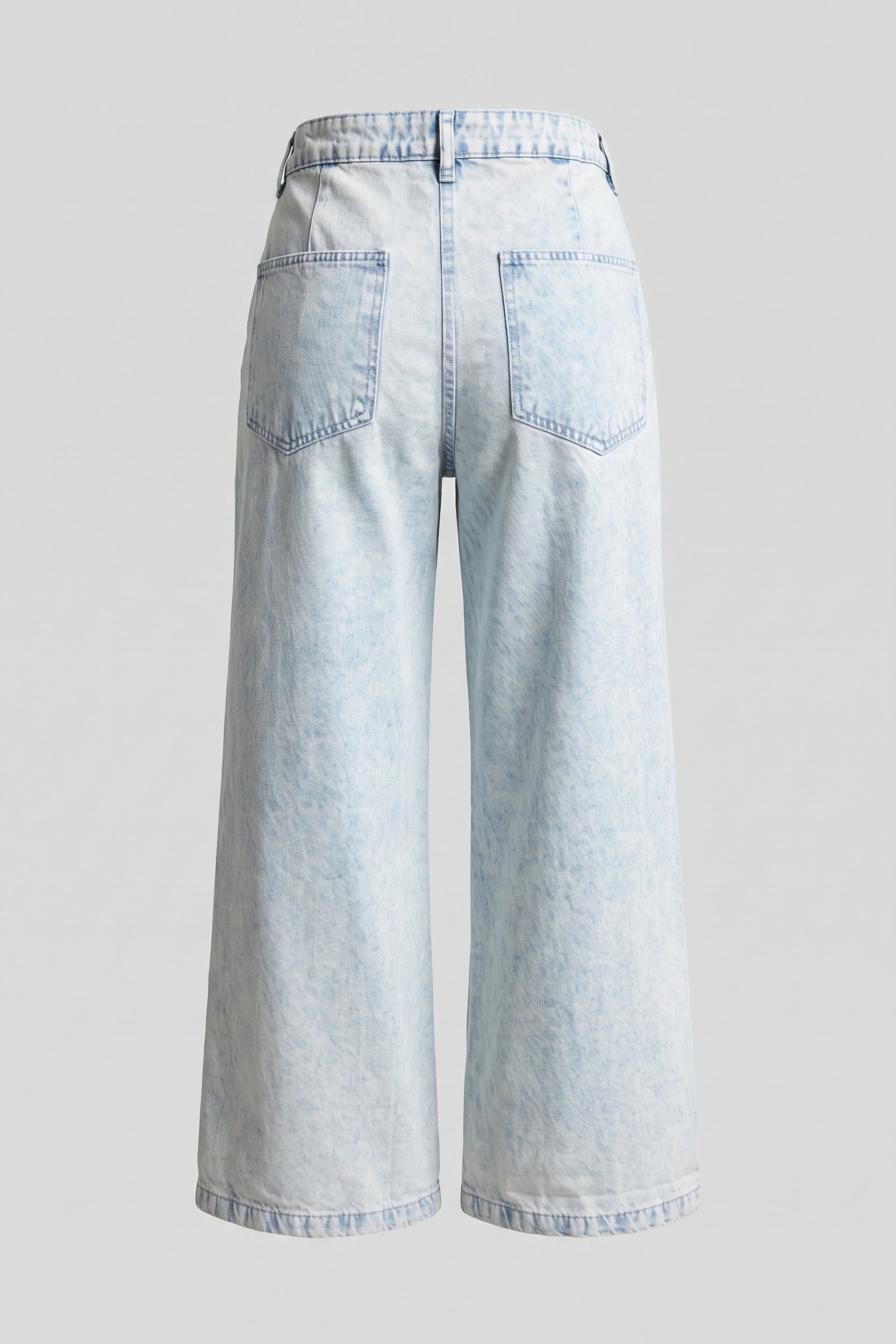Ladies Wide Leg High Rise Jeans - Relaxed Comfort Fit