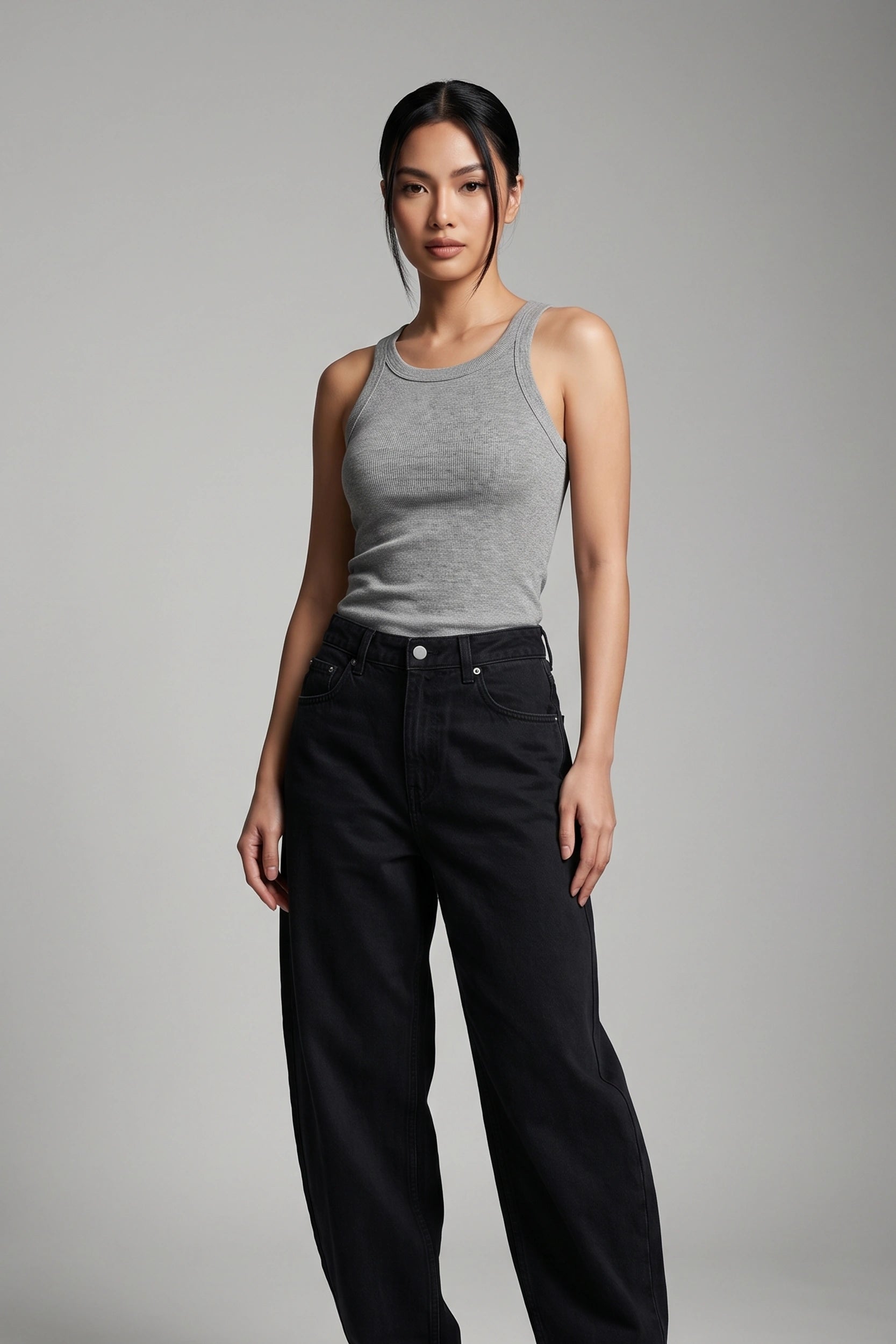 Ladies Full Length Rib Tank Top - Casual Everyday