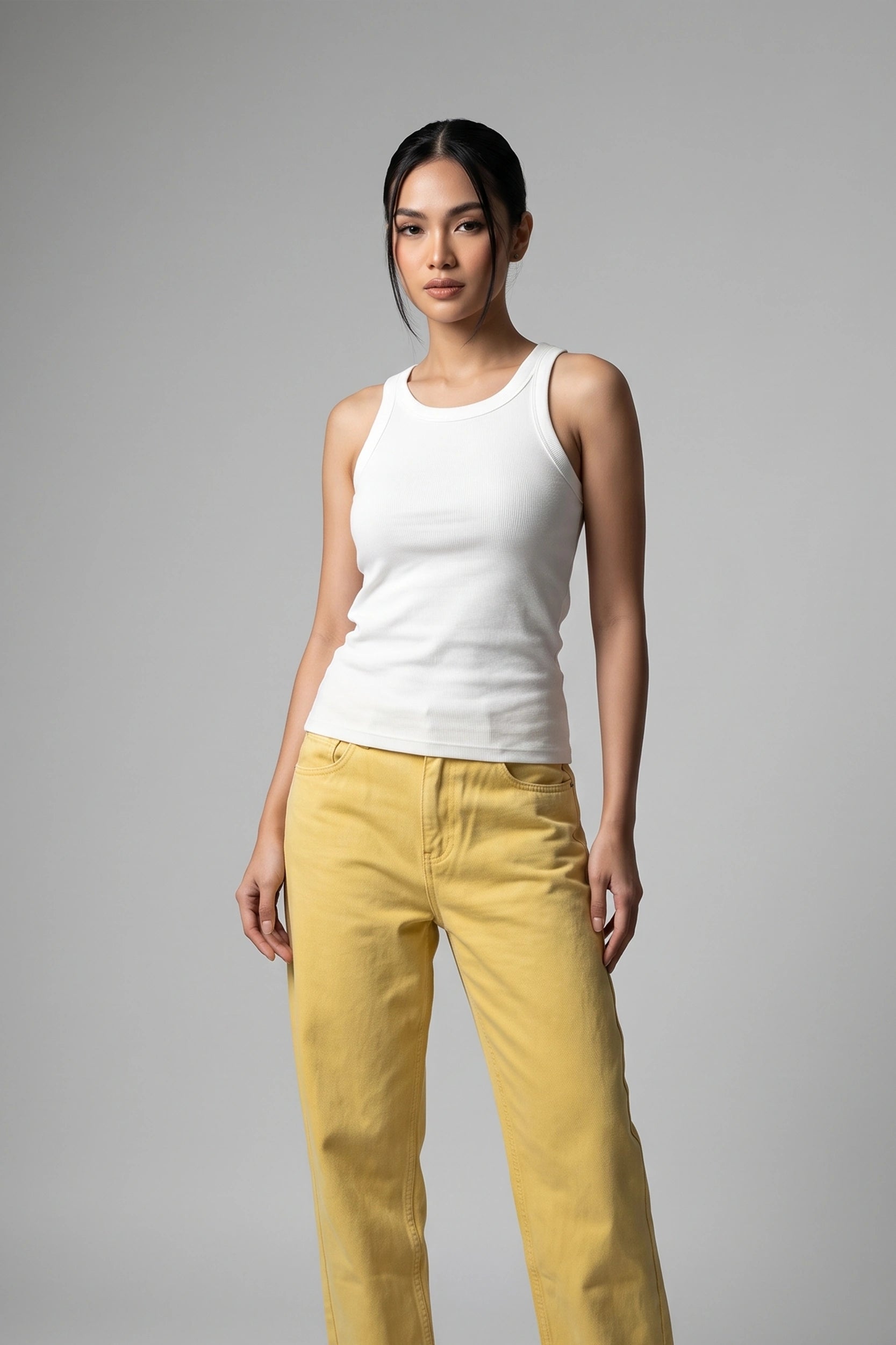 Ladies Full Length Rib Tank Top - Casual Everyday
