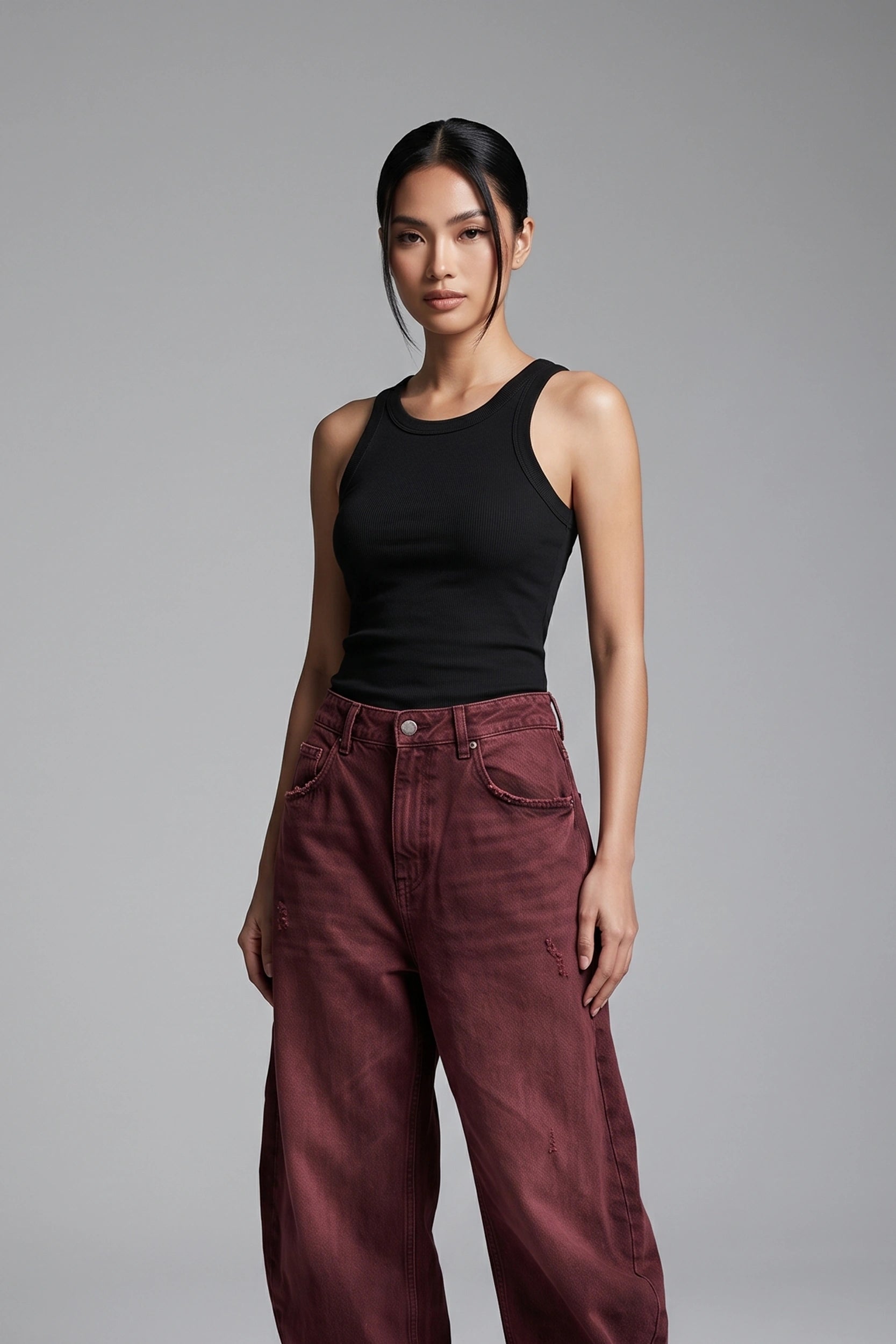 Ladies Full Length Rib Tank Top - Casual Everyday