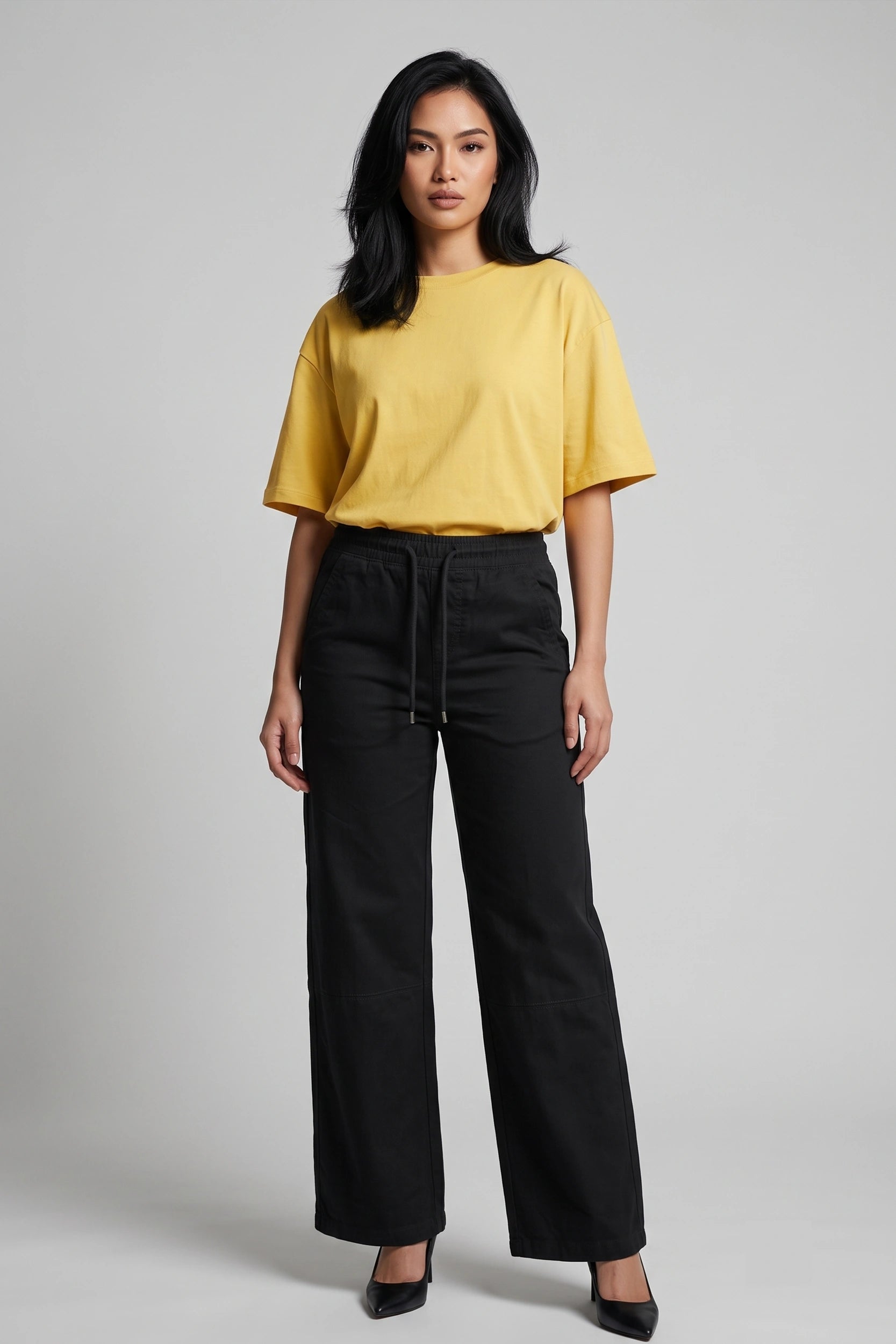 Ladies Garterized High Rise Linen Trouser with Drawstring