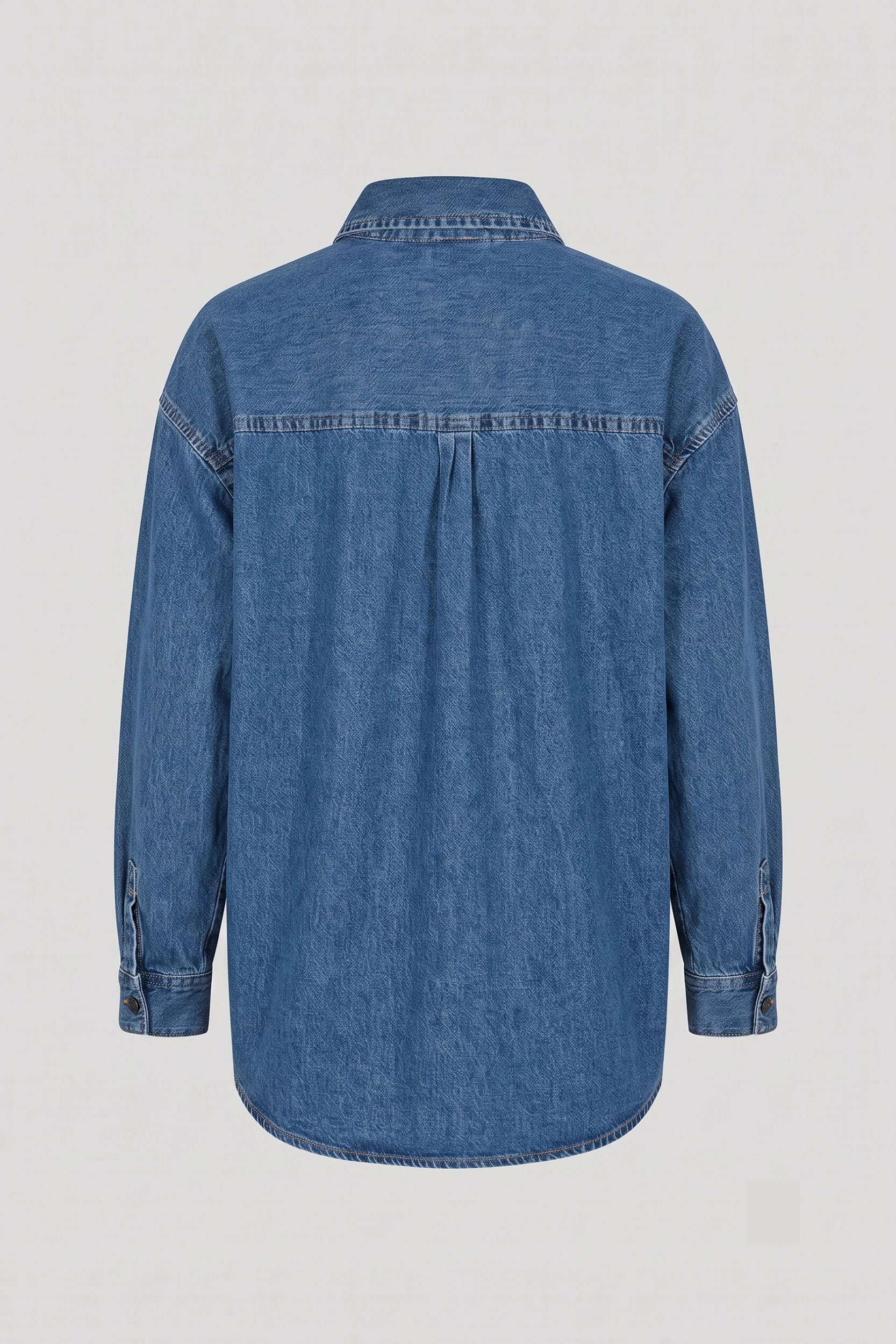 Ladies Long Sleeve Relax Fit Denim Polo Shirt