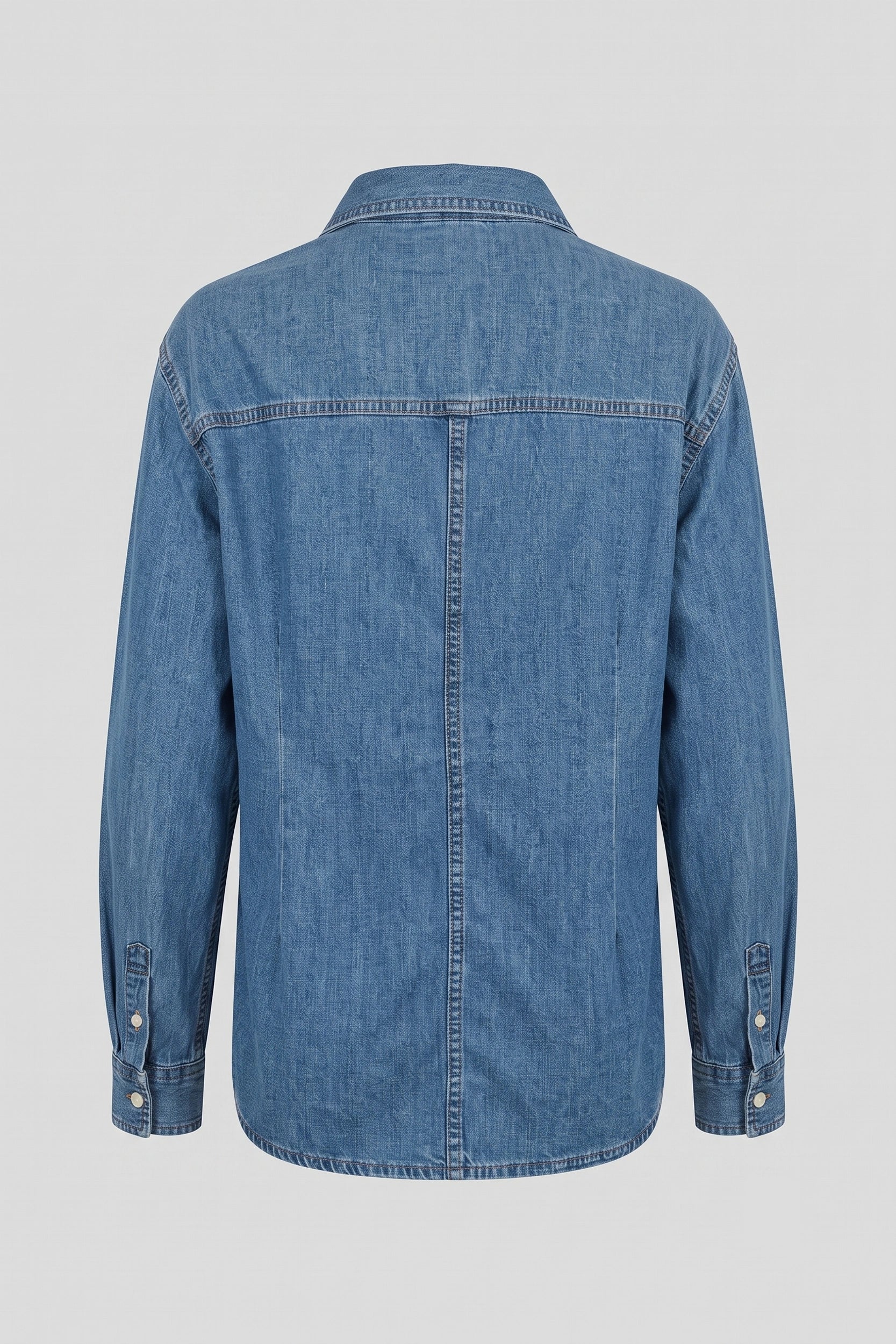 Ladies Long Sleeve Slim Fit Denim Polo Shirt for Women