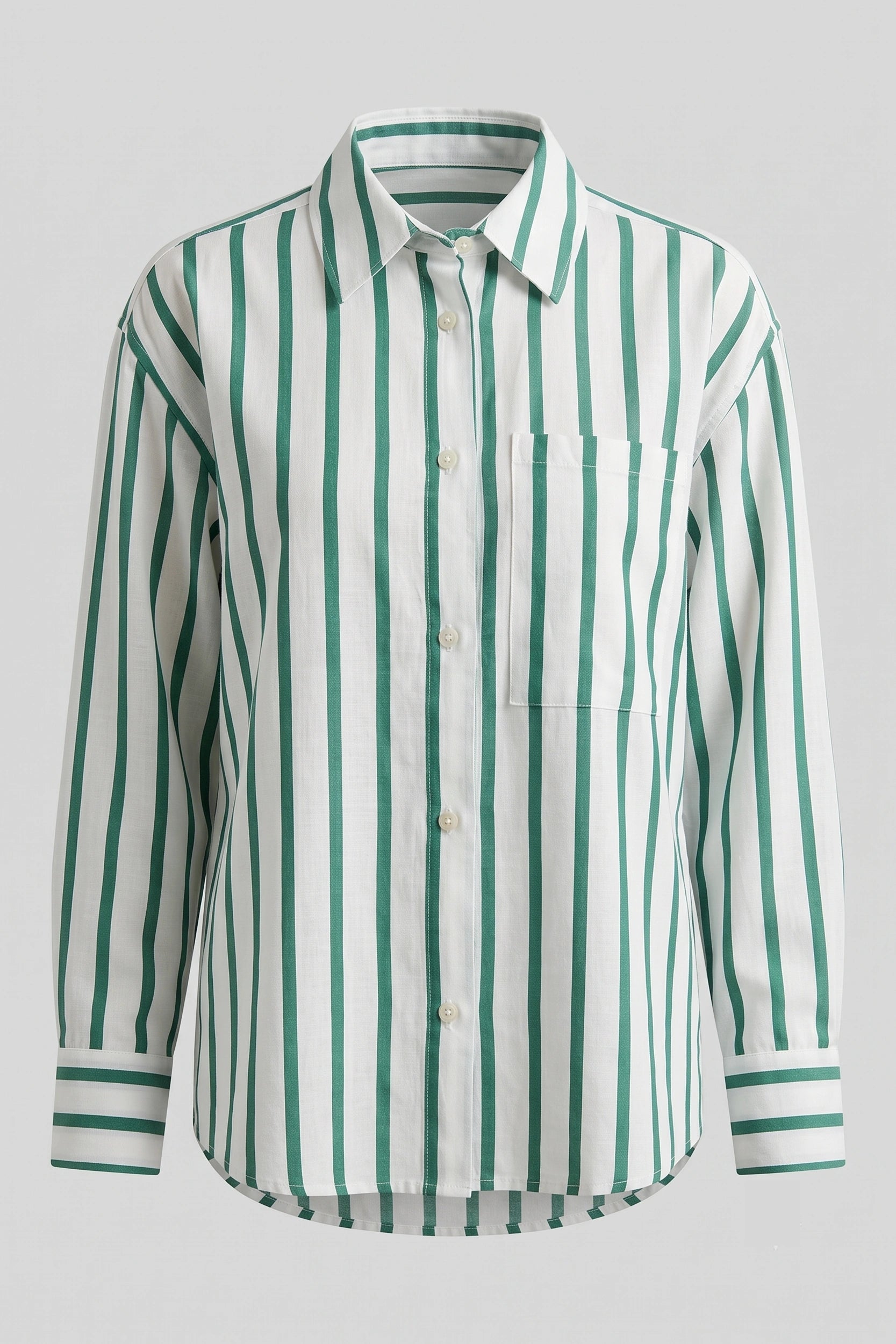 Ladies Long Sleeve Striped Polo Shirt - Casual Style