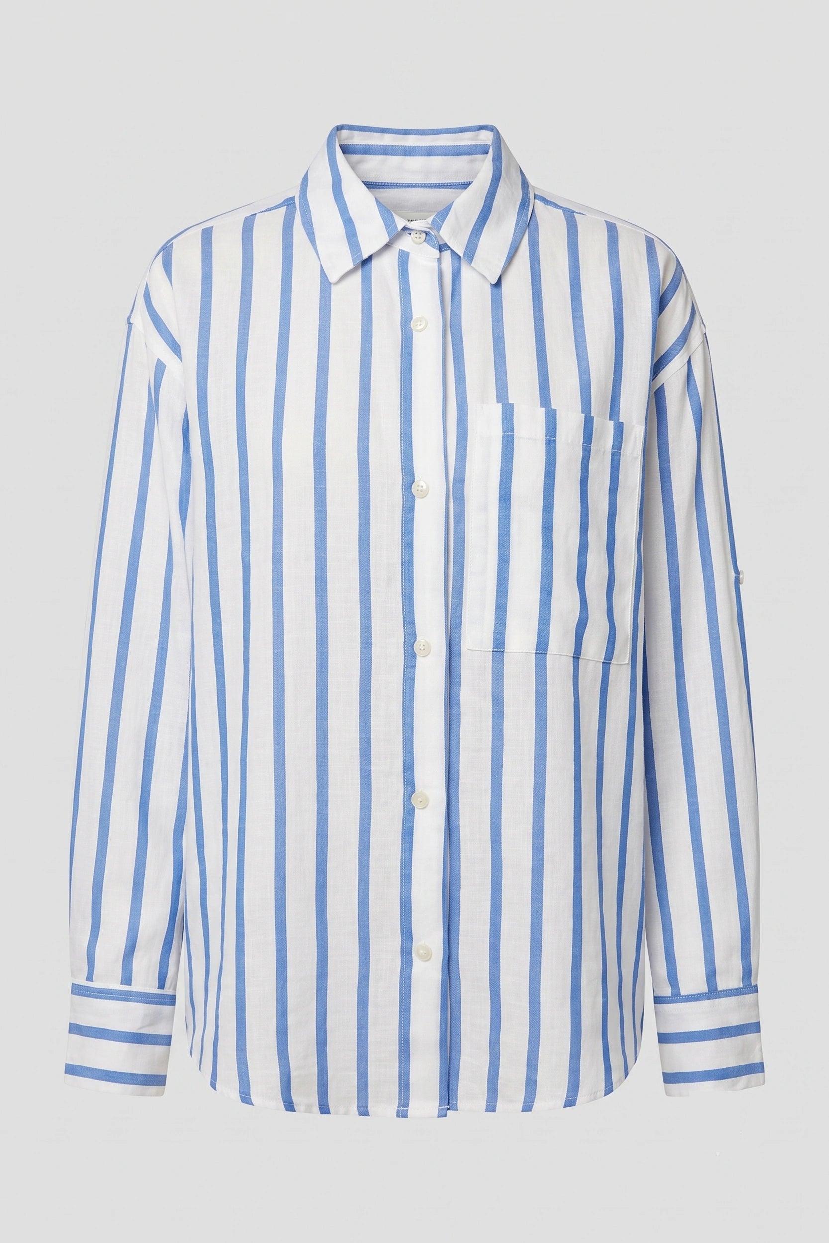 Ladies Long Sleeve Striped Polo Shirt - Casual Style