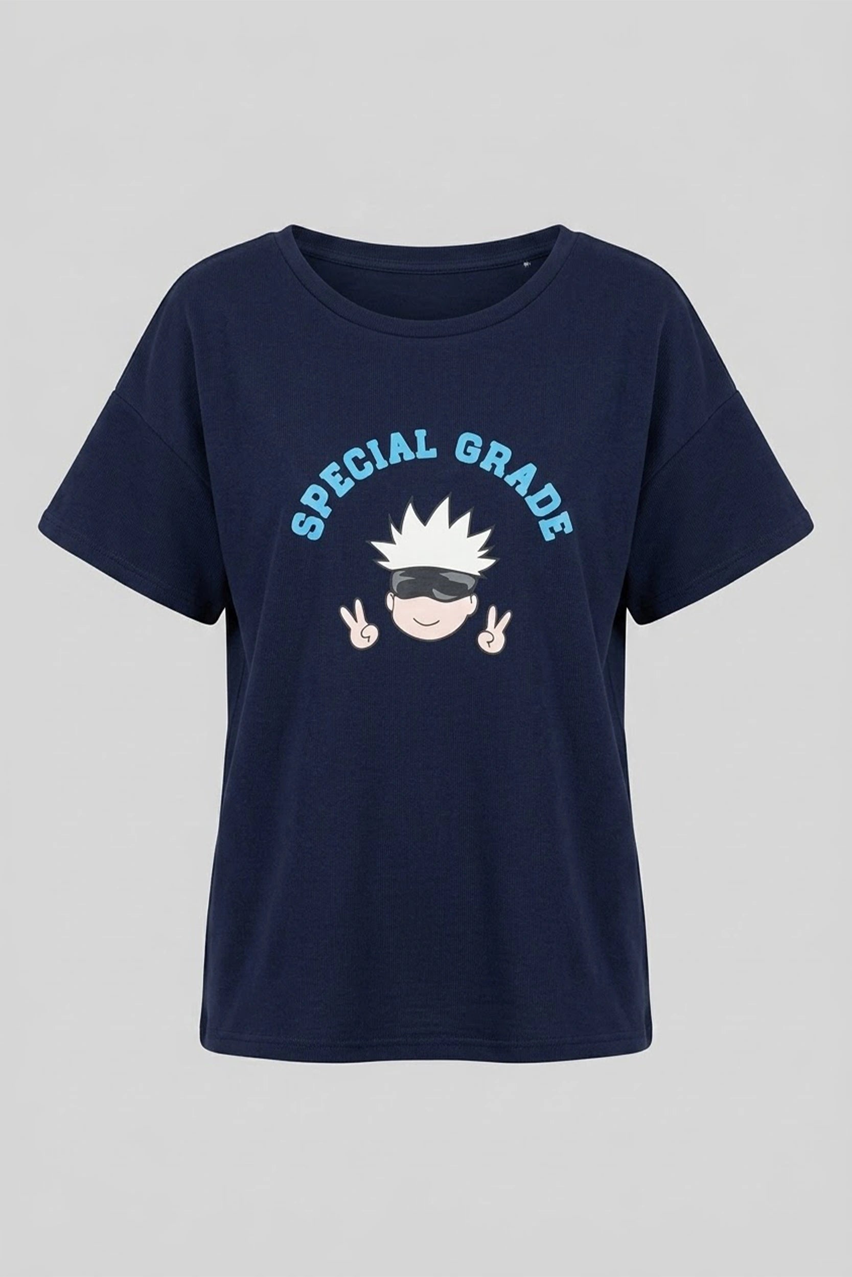 Ladies Oversized Cotton Crop Top - Tokyo Jujutsu Print
