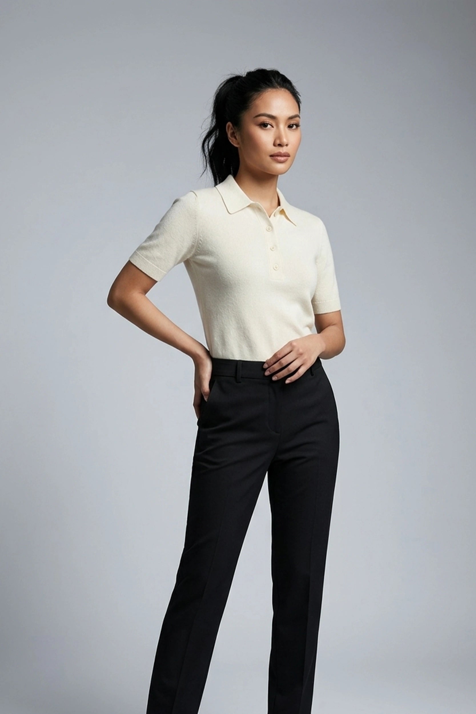 Ladies Polo Shirt Casual Classic Collar Top
