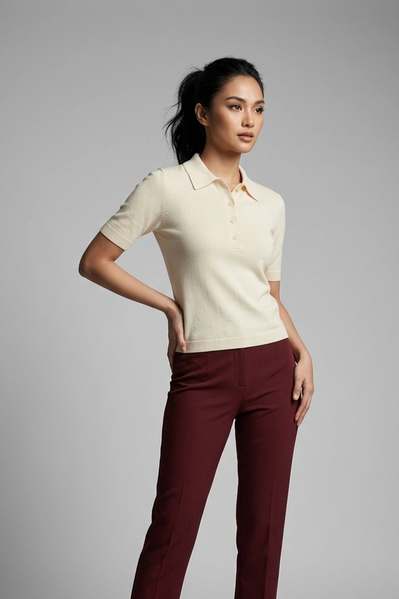 Ladies Polo Shirt Casual Classic Collar Top