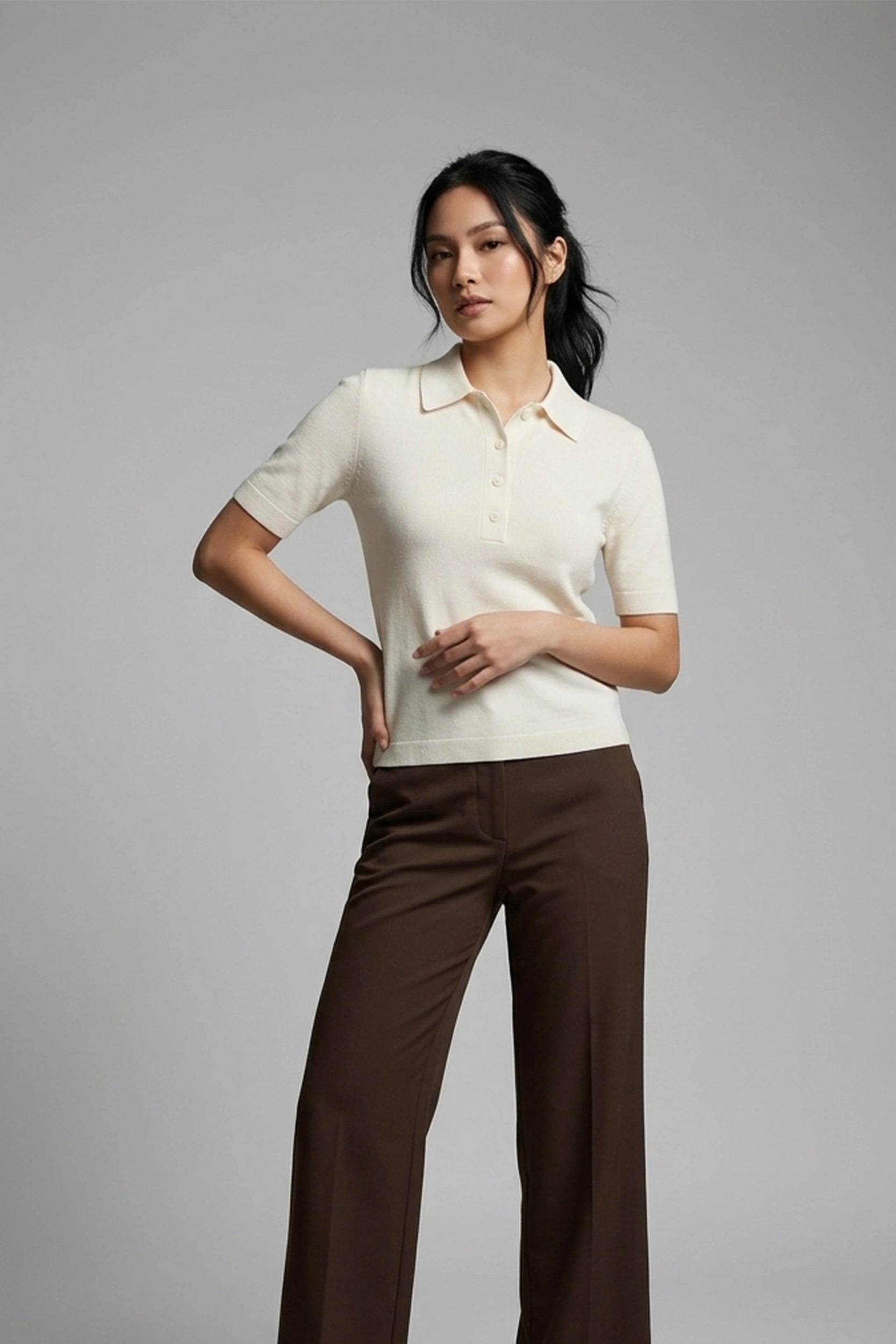 Ladies Polo Shirt Casual Classic Collar Top