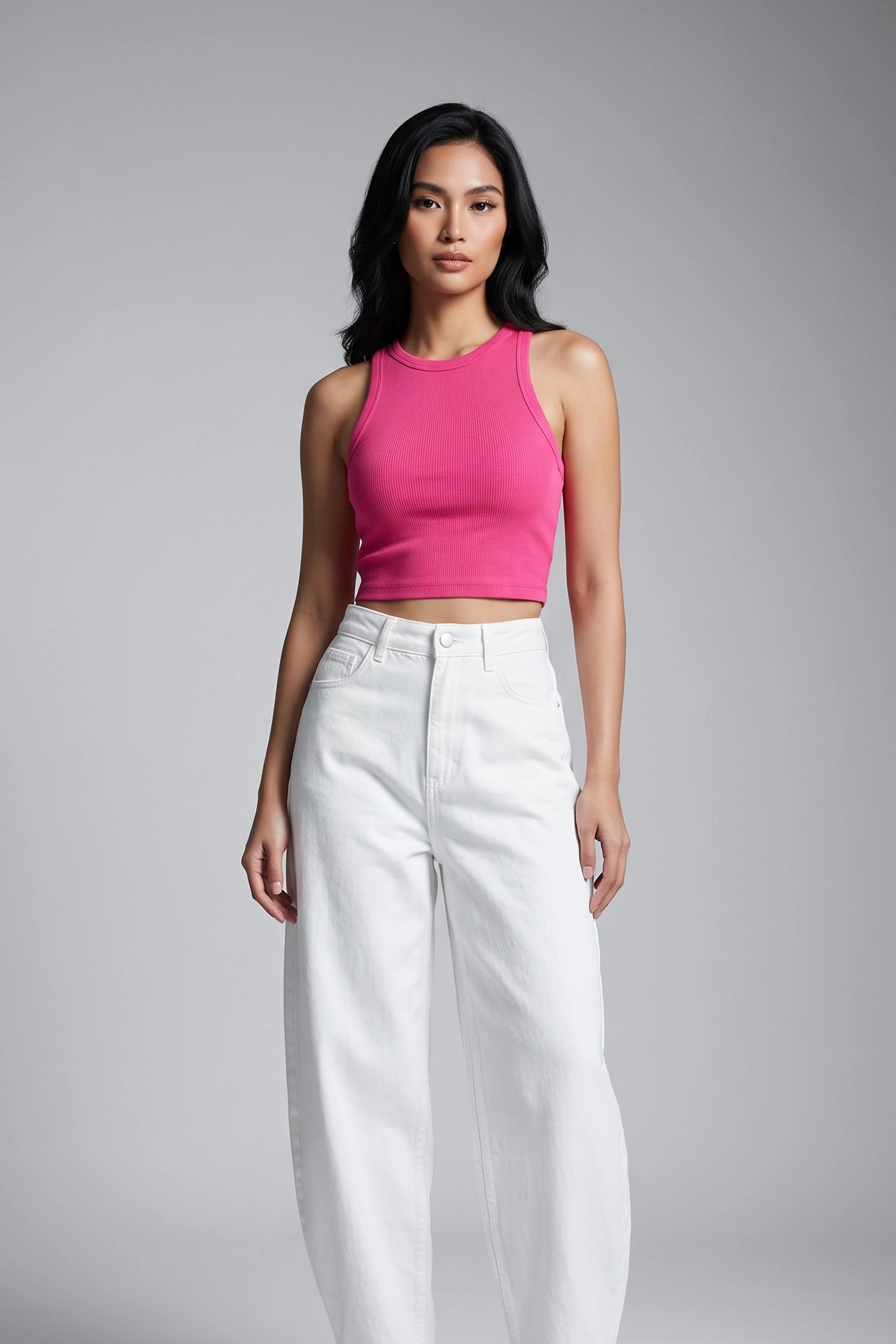 Ladies Rib Tank Top - Casual Everyday Wear