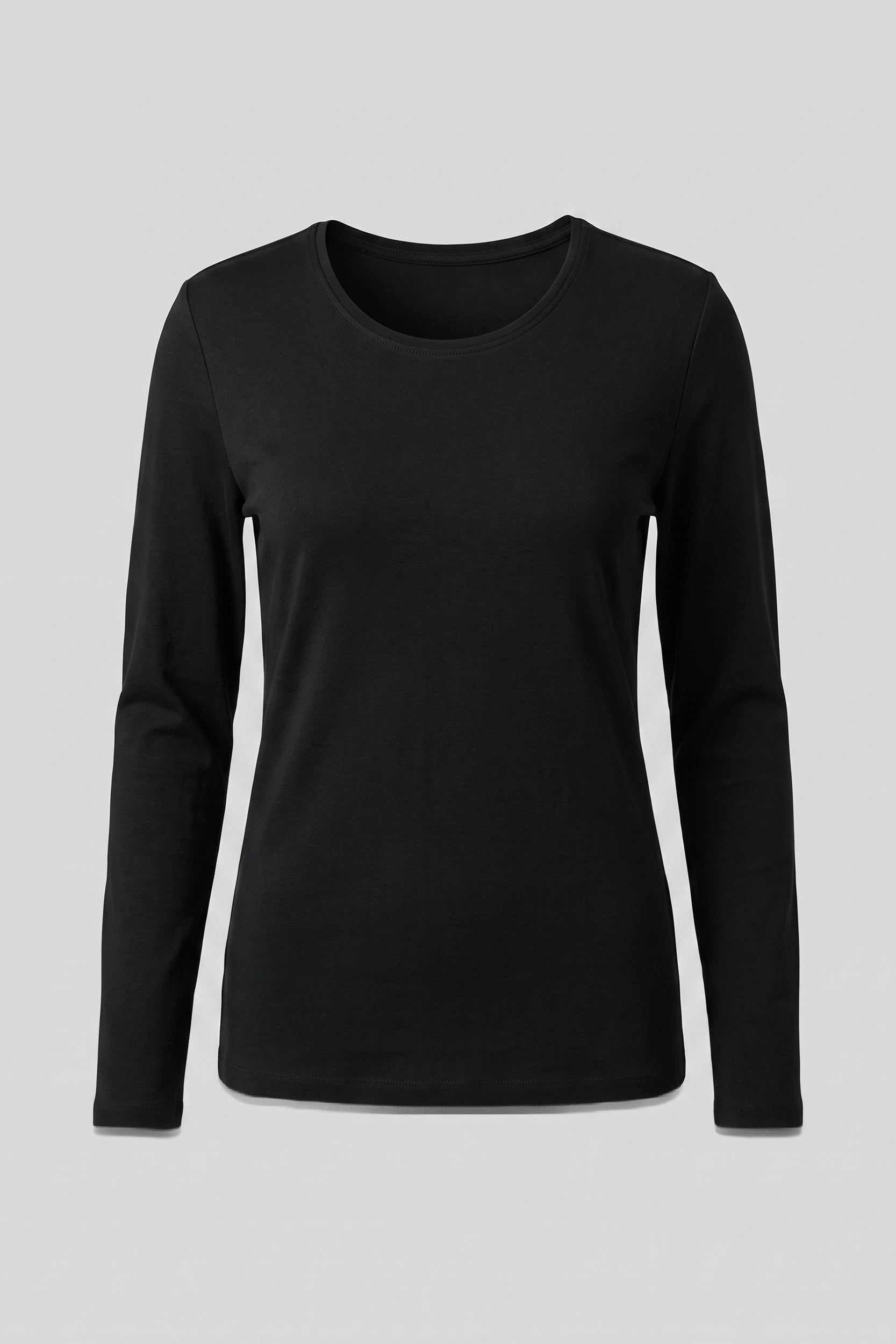 Ladies Round Neck Long Sleeve Top - Casual Everyday Wear