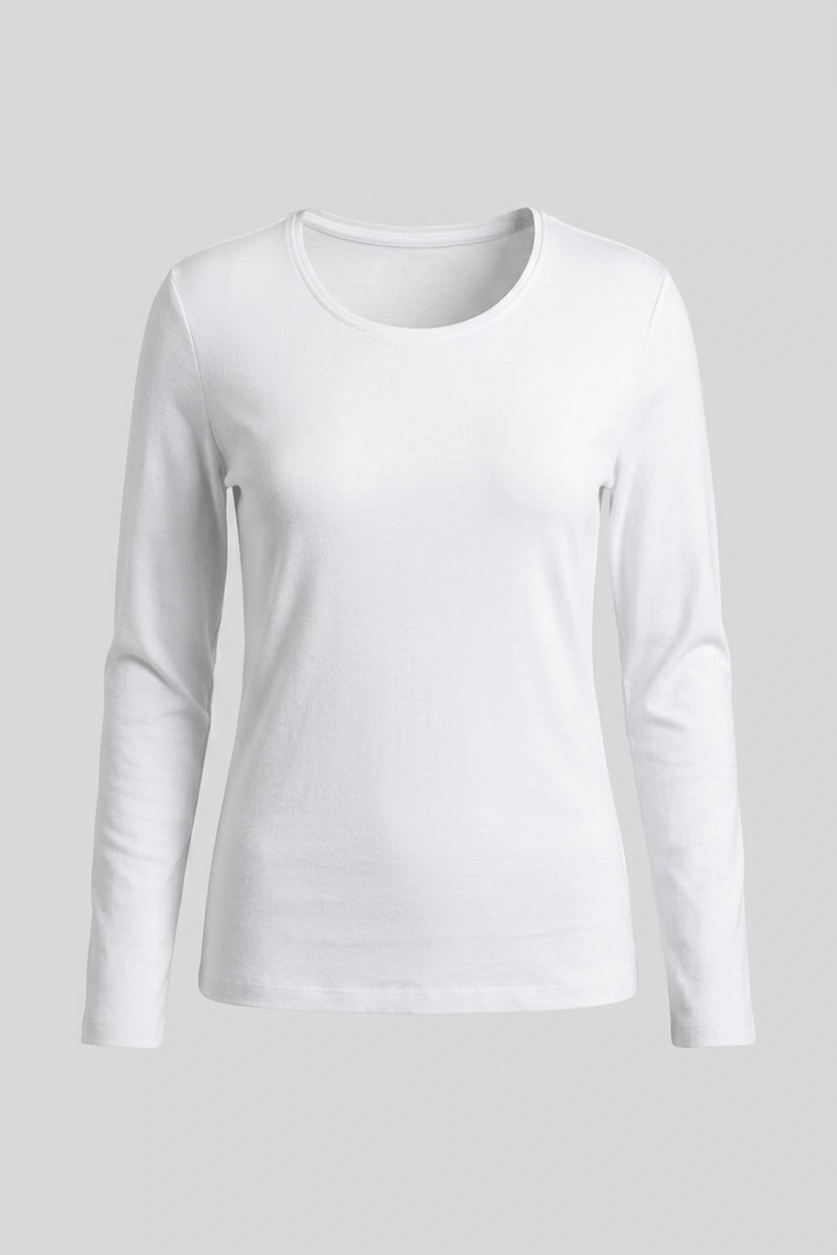 Ladies Round Neck Long Sleeve Top - Casual Everyday Wear