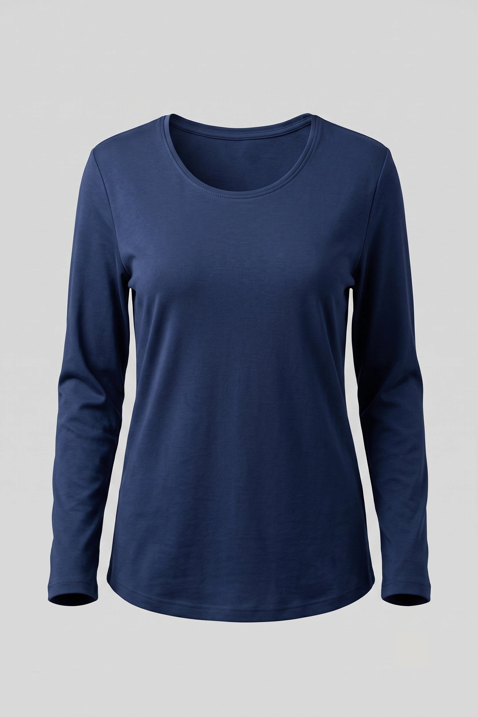 Ladies Round Neck Long Sleeve Top - Casual Everyday Wear