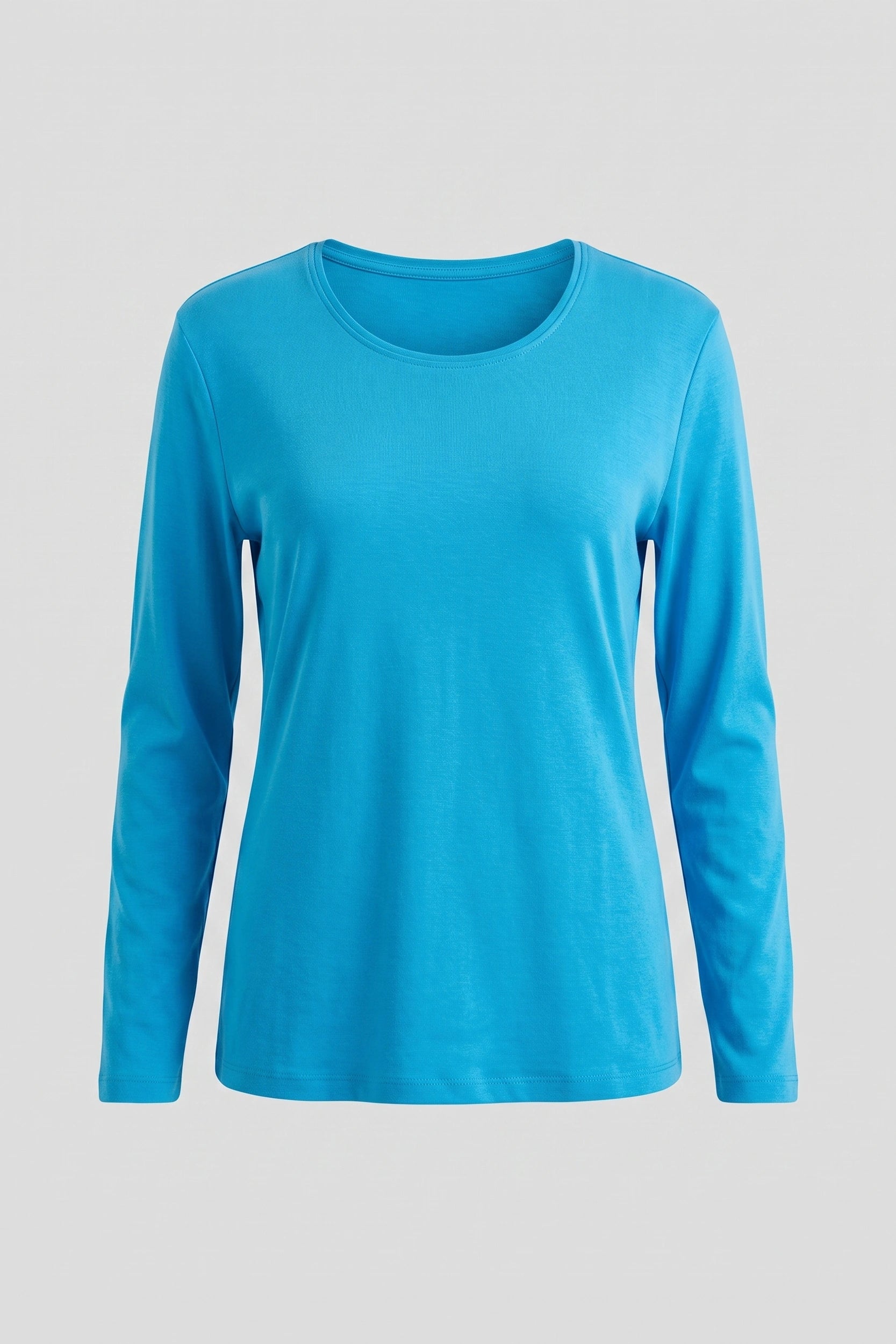 Ladies Round Neck Long Sleeve Top - Casual Everyday Wear