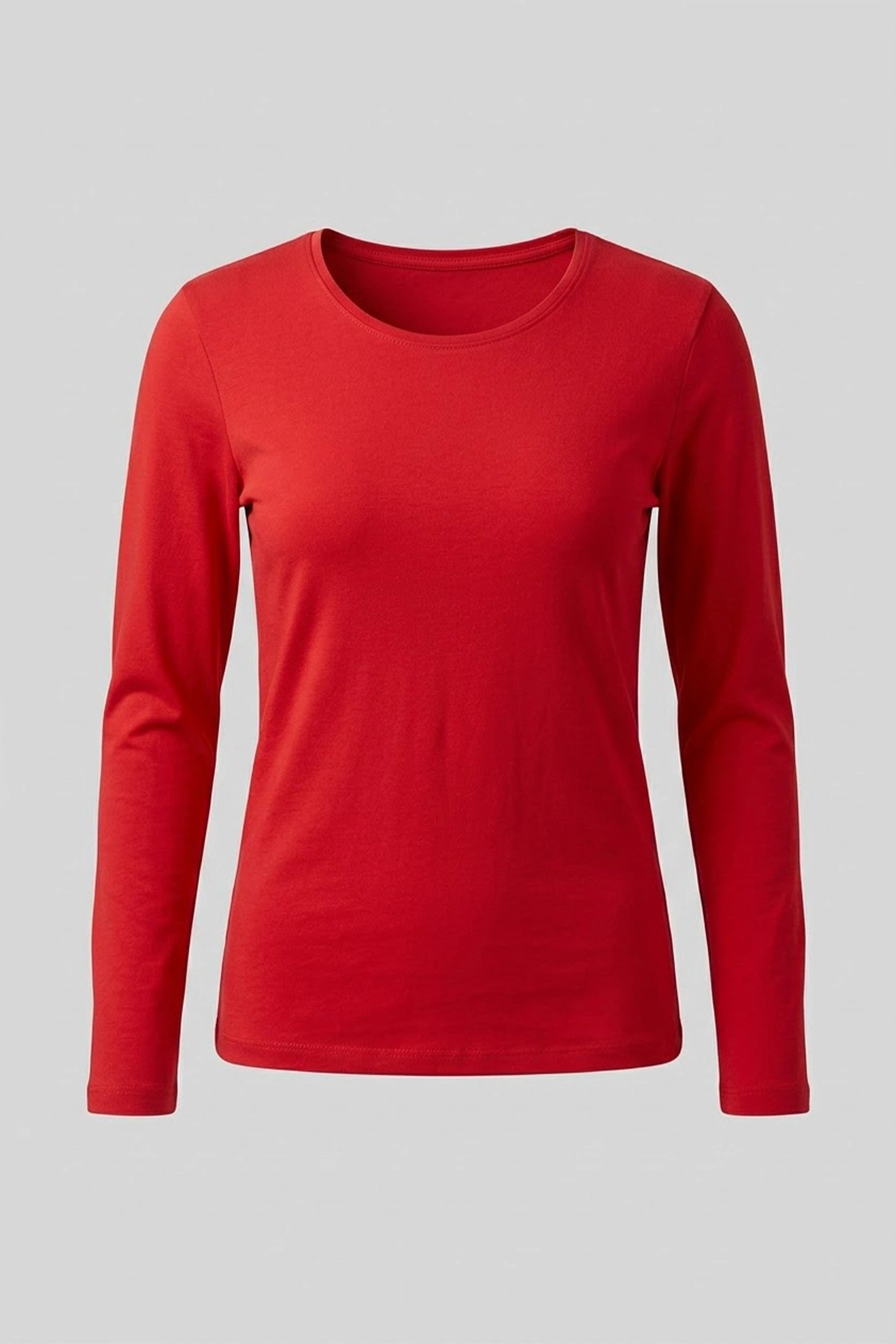 Ladies Round Neck Long Sleeve Top - Casual Everyday Wear
