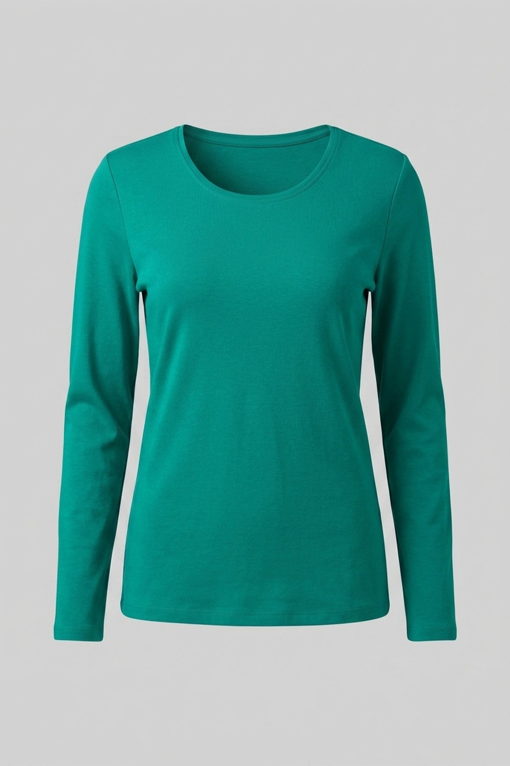 Ladies Round Neck Long Sleeve Top - Casual Everyday Wear
