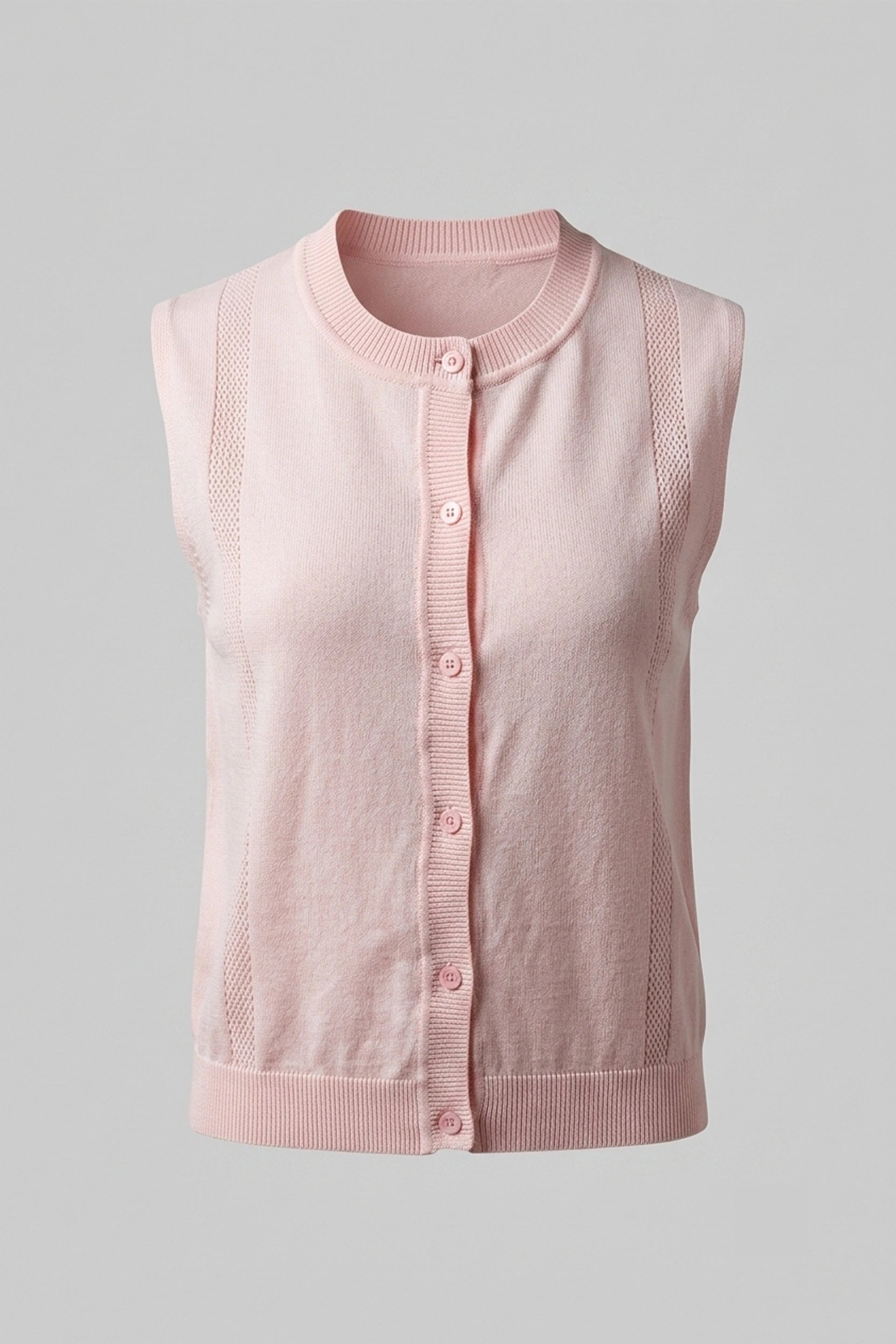 Ladies Sleeveless Knitted Front Button Vest