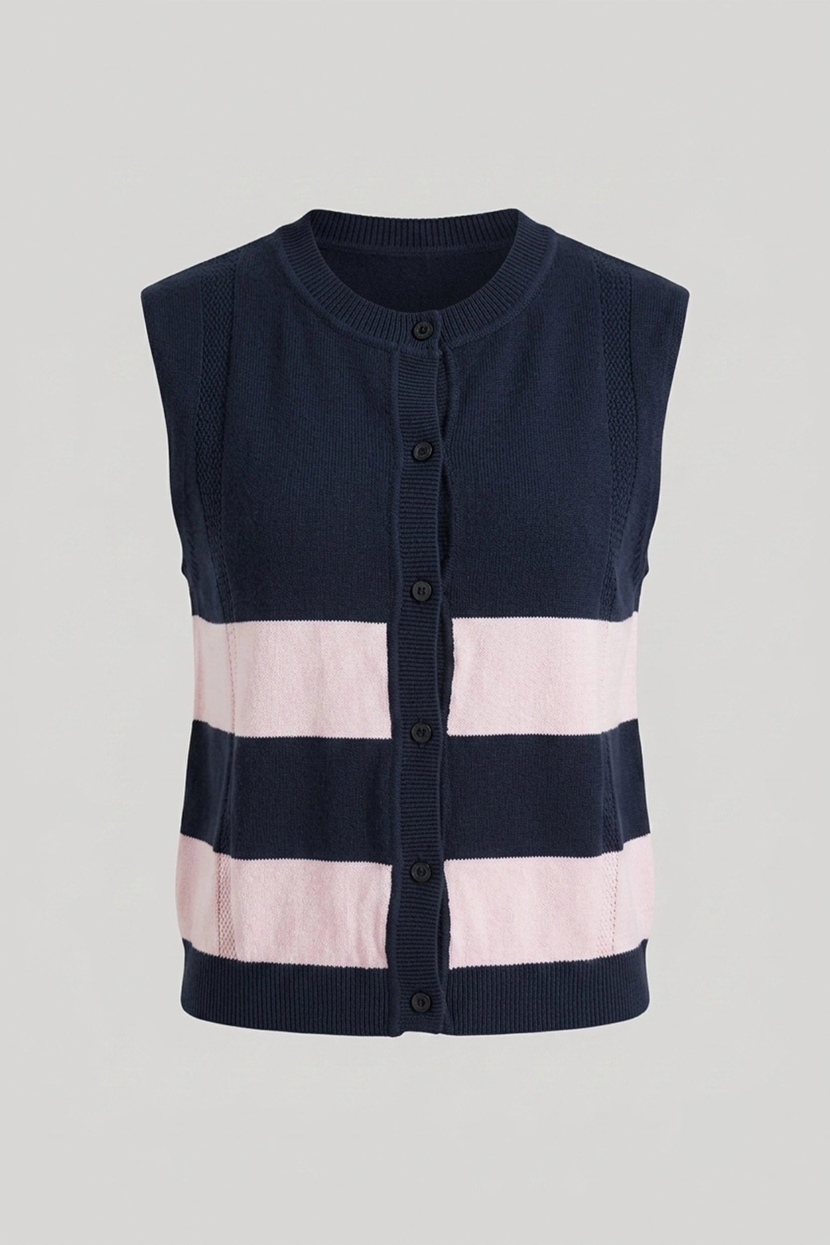Ladies Sleeveless Knitted Front Button Vest