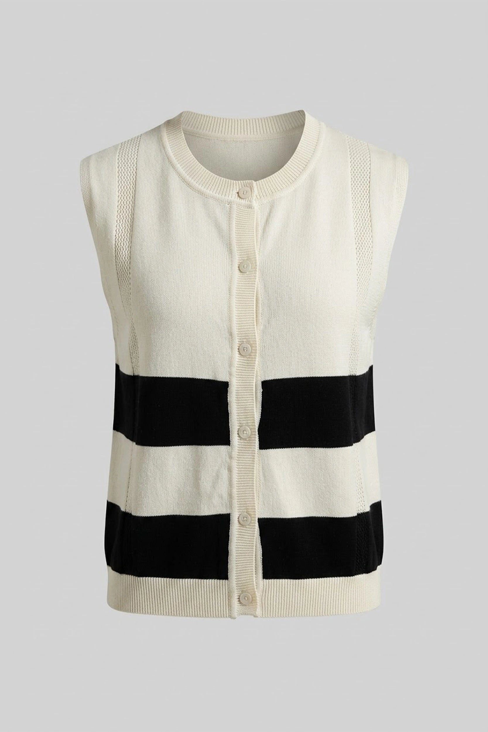 Ladies Sleeveless Knitted Front Button Vest