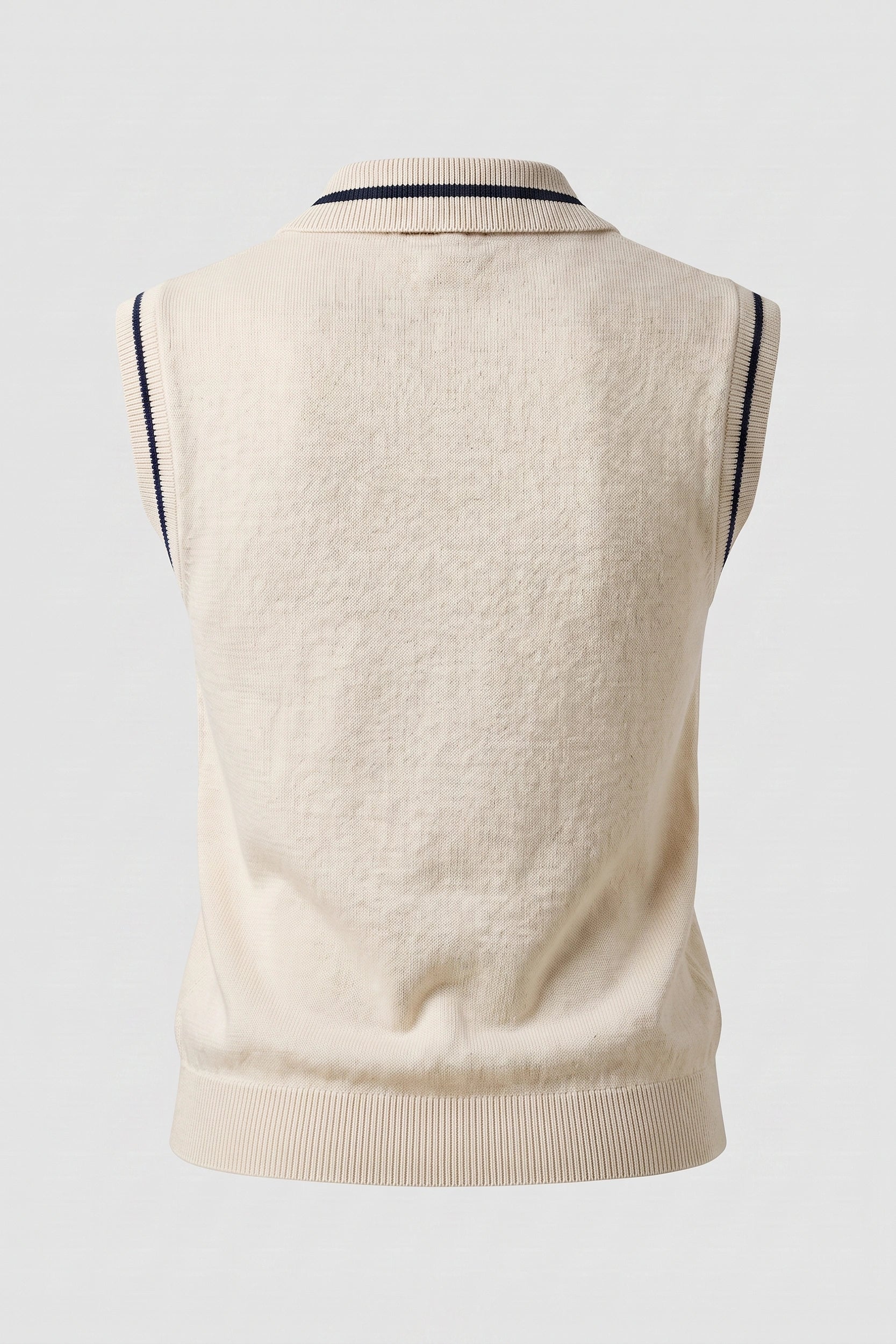 Ladies Sleeveless Knitted Polo Top Women Casual Shirt