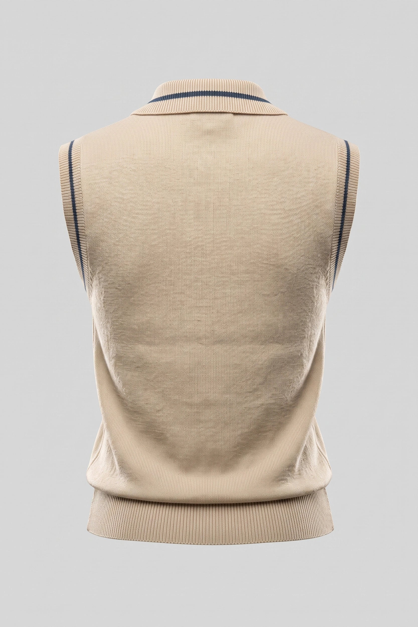Ladies Sleeveless Knitted Polo Top Women Casual Shirt