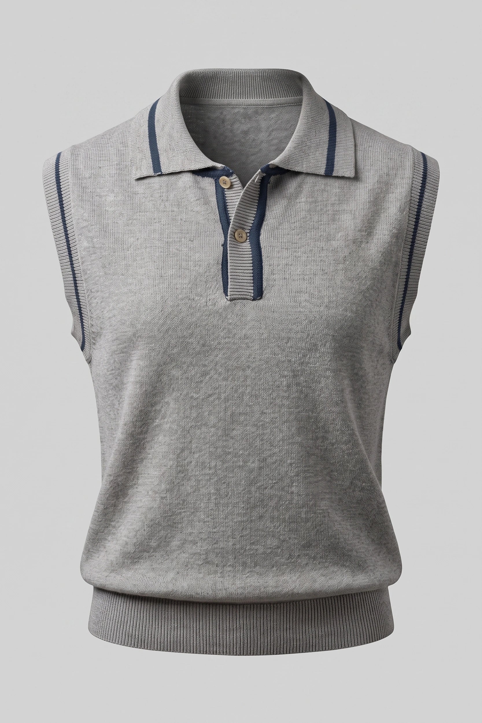 Ladies Sleeveless Knitted Polo Top Women Casual Shirt