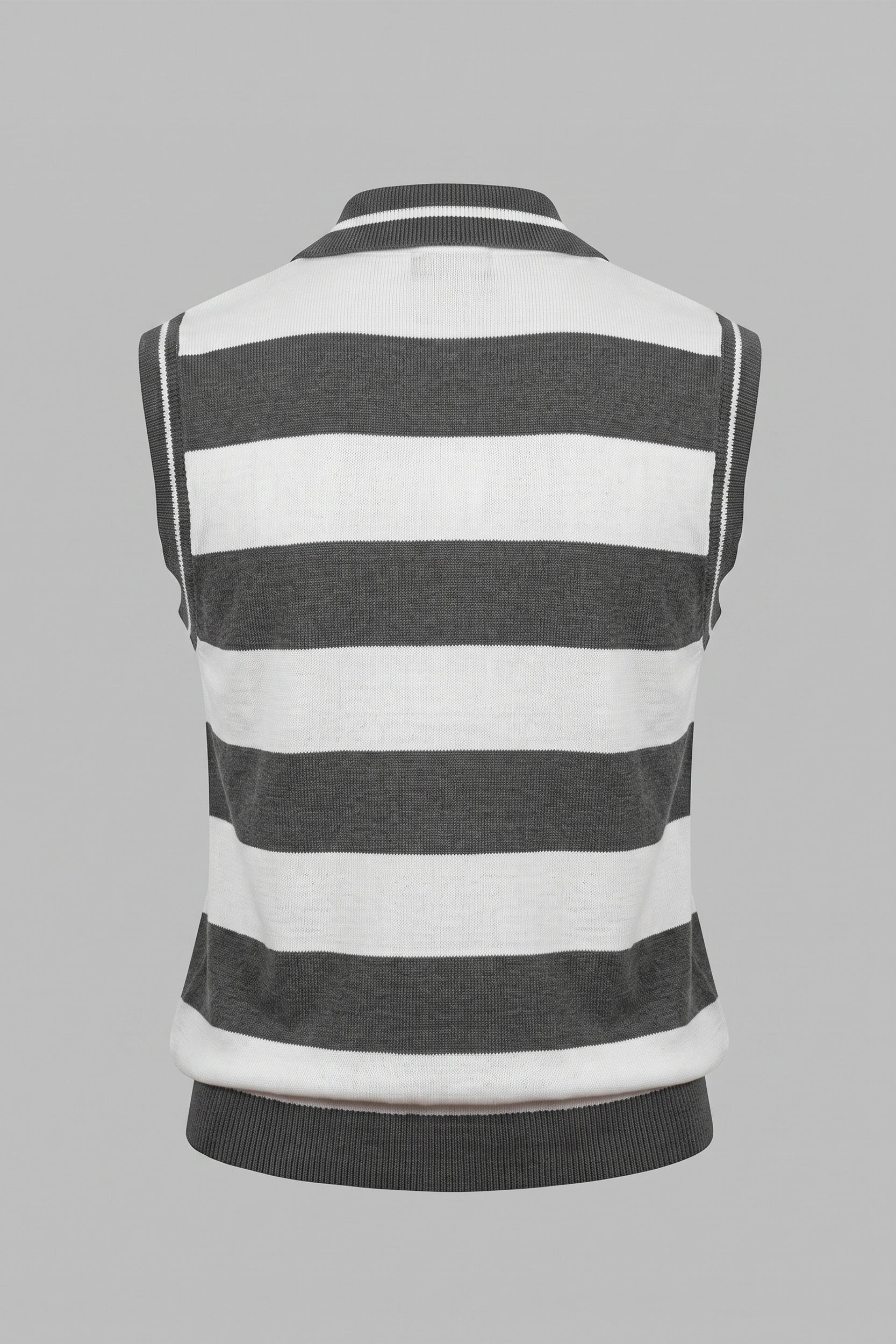 Ladies Sleeveless Knitted Polo Top Women Casual Shirt