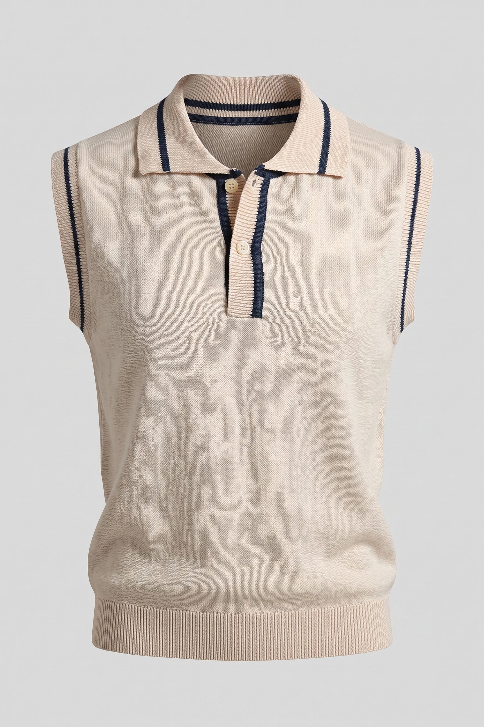 Ladies Sleeveless Knitted Polo Top - Casual Wear