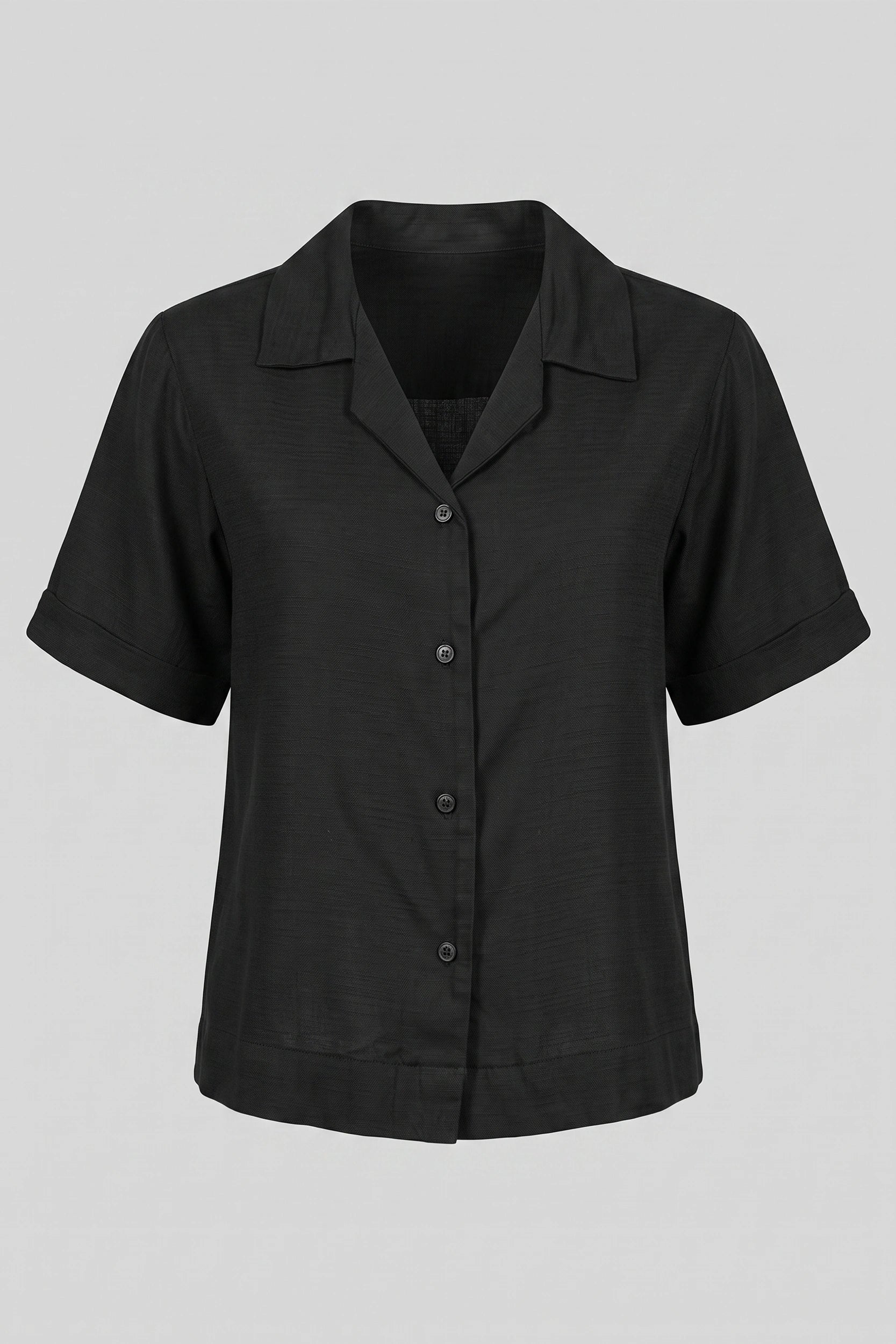 Ladies Soft Linen Polo Shirt Short Sleeve Women Top